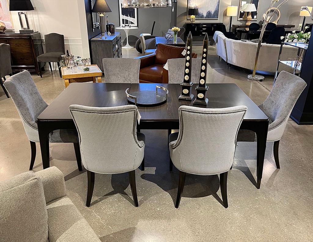 Set of 6 Modern Grey Dining Chairs For Sale 2