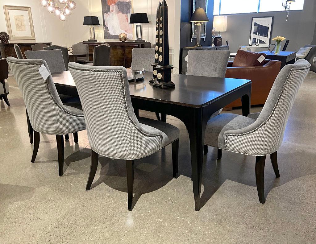Set of 6 Modern Grey Dining Chairs For Sale 4