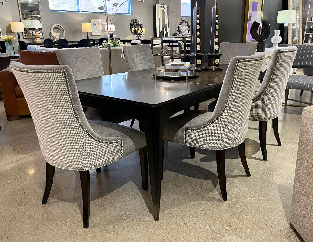 Set of 6 Modern Grey Dining Chairs In Good Condition For Sale In North York, ON