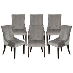 Set di 6 sedie da pranzo moderne grigie