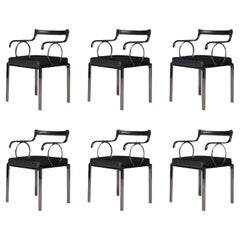 Ensemble de 6 chaises de salle à manger italiennes modernes par Fasem International, années 1980