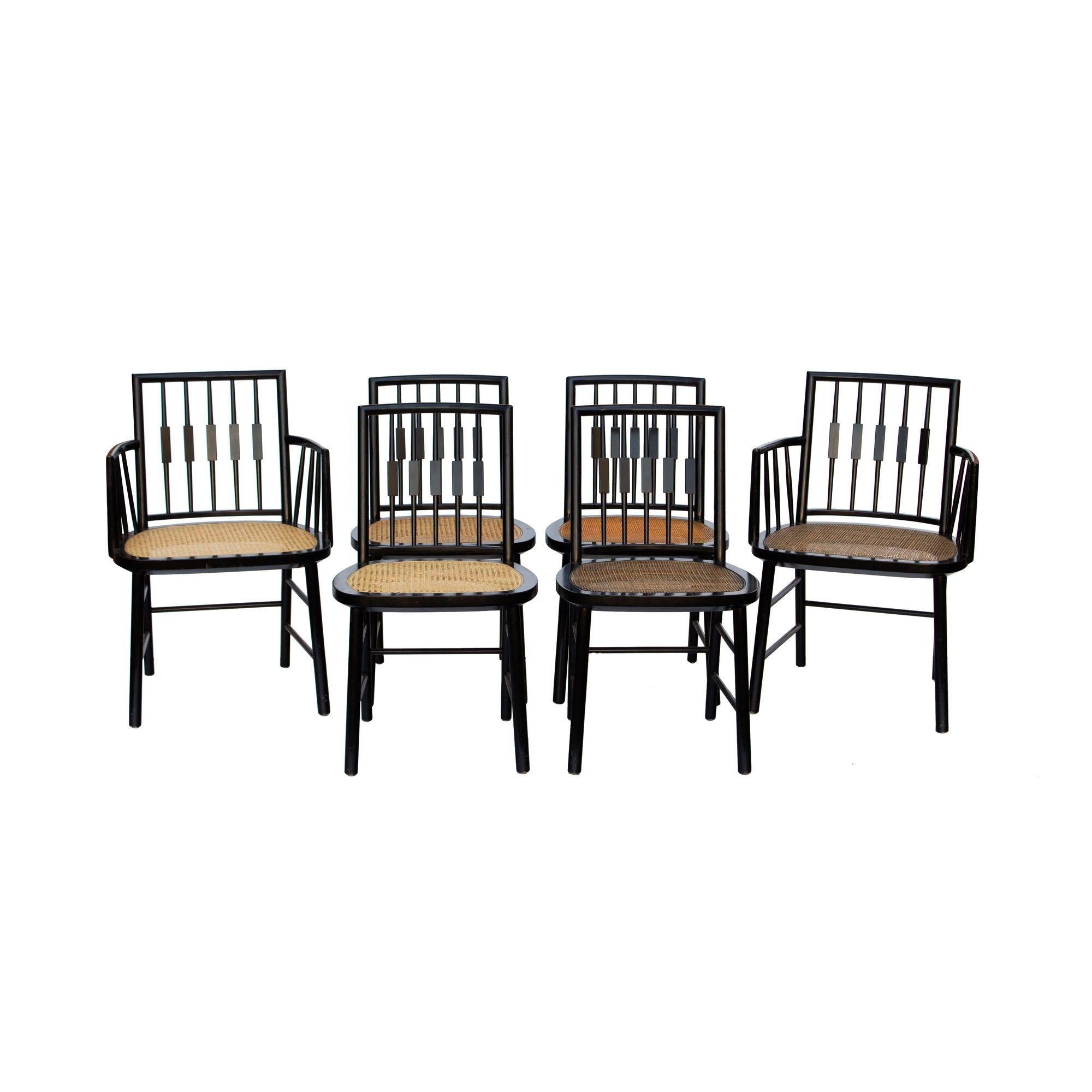 6 moderne Windsor-Esszimmerstühle von Michael Taylor für Baker Furniture (Moderne der Mitte des Jahrhunderts) im Angebot