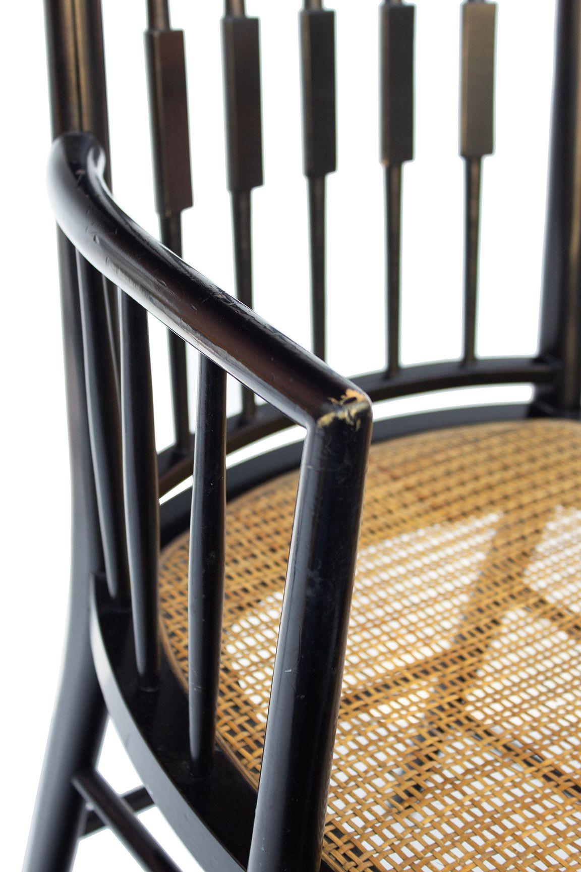 6 moderne Windsor-Esszimmerstühle von Michael Taylor für Baker Furniture im Angebot 1