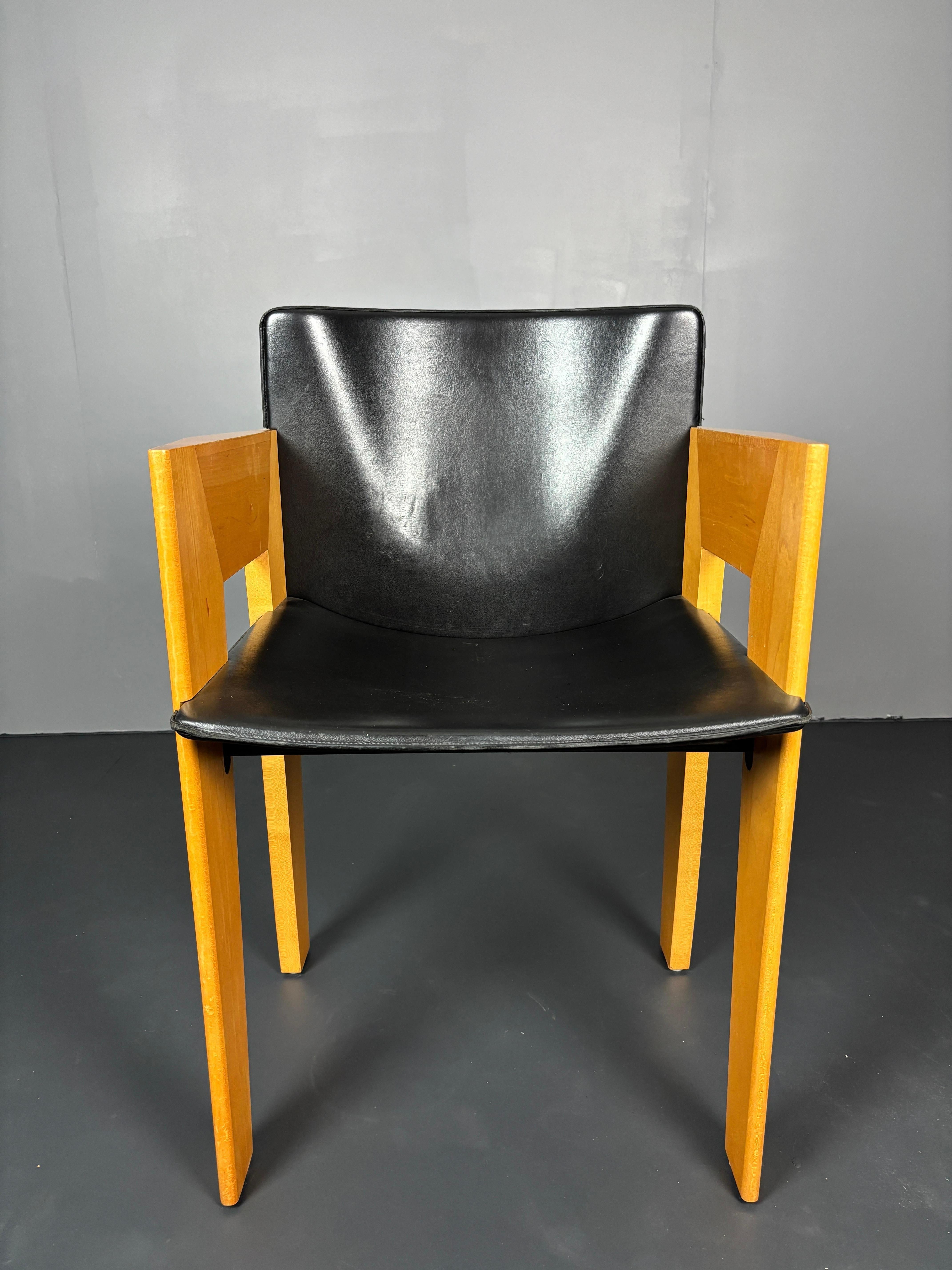 Olandese Set di 6 sedie da pranzo moderniste di Arnold Merckx per Arco, design olandese anni '80 in vendita