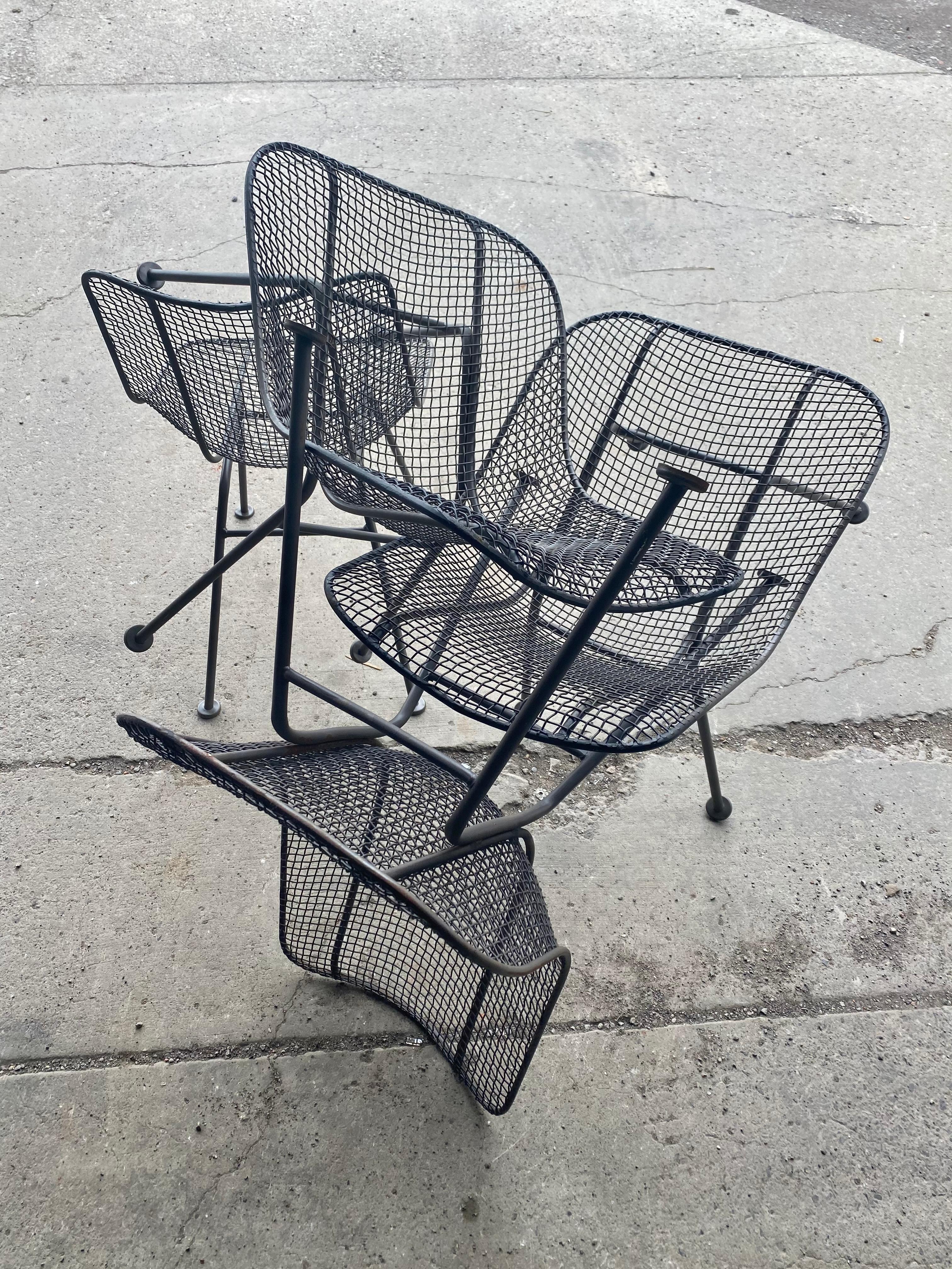 Set of 6 Modernist Russell Woodard Sculptura Side Chairs, Outdoor Garden For Sale 1