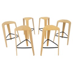 Used Set of 6 Molded Bent Plywood Bar Stools by Davis MINT!