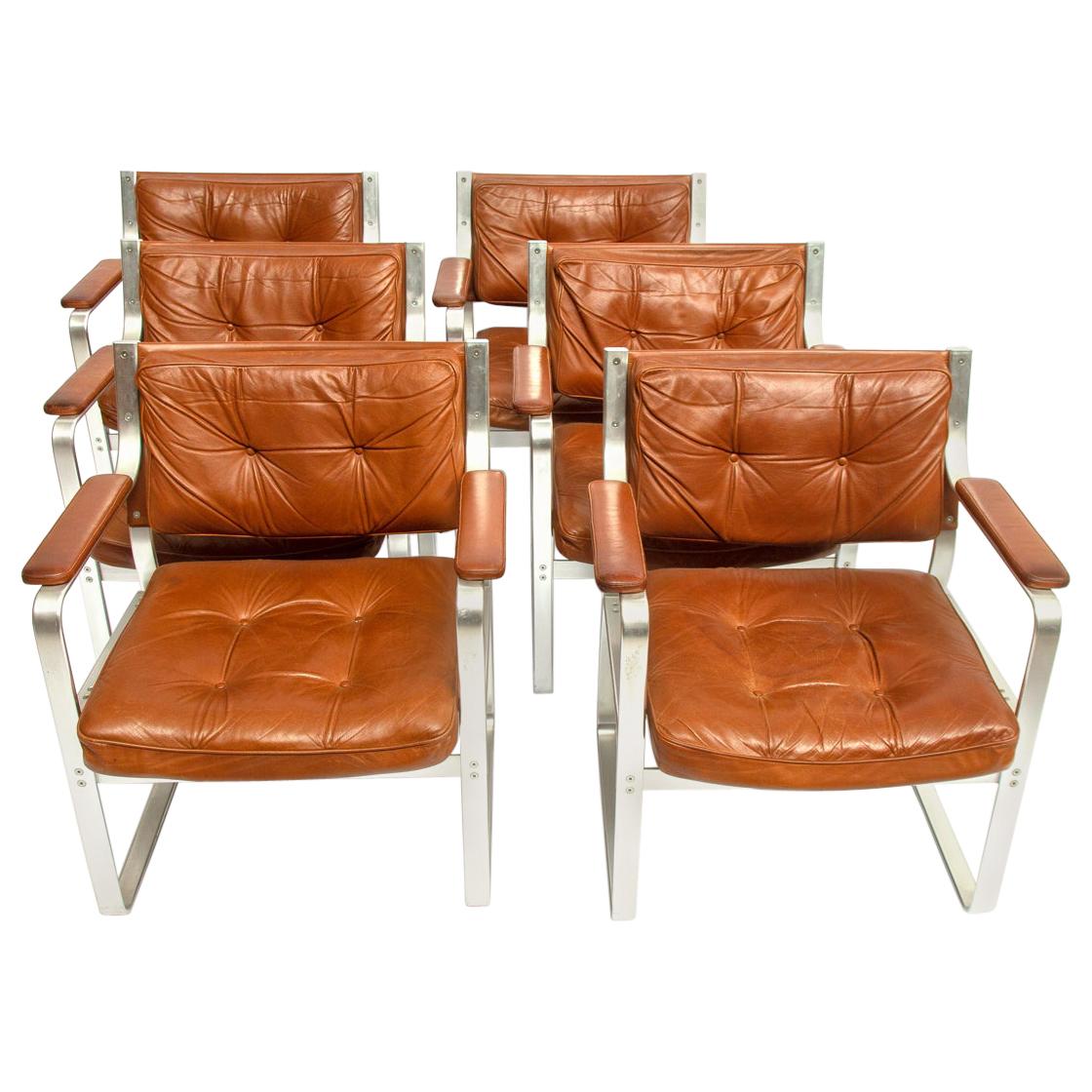 Set of 6 "Mondo" Chairs by Karl Erik Ekselius for Joc Vetlanda, 1970s