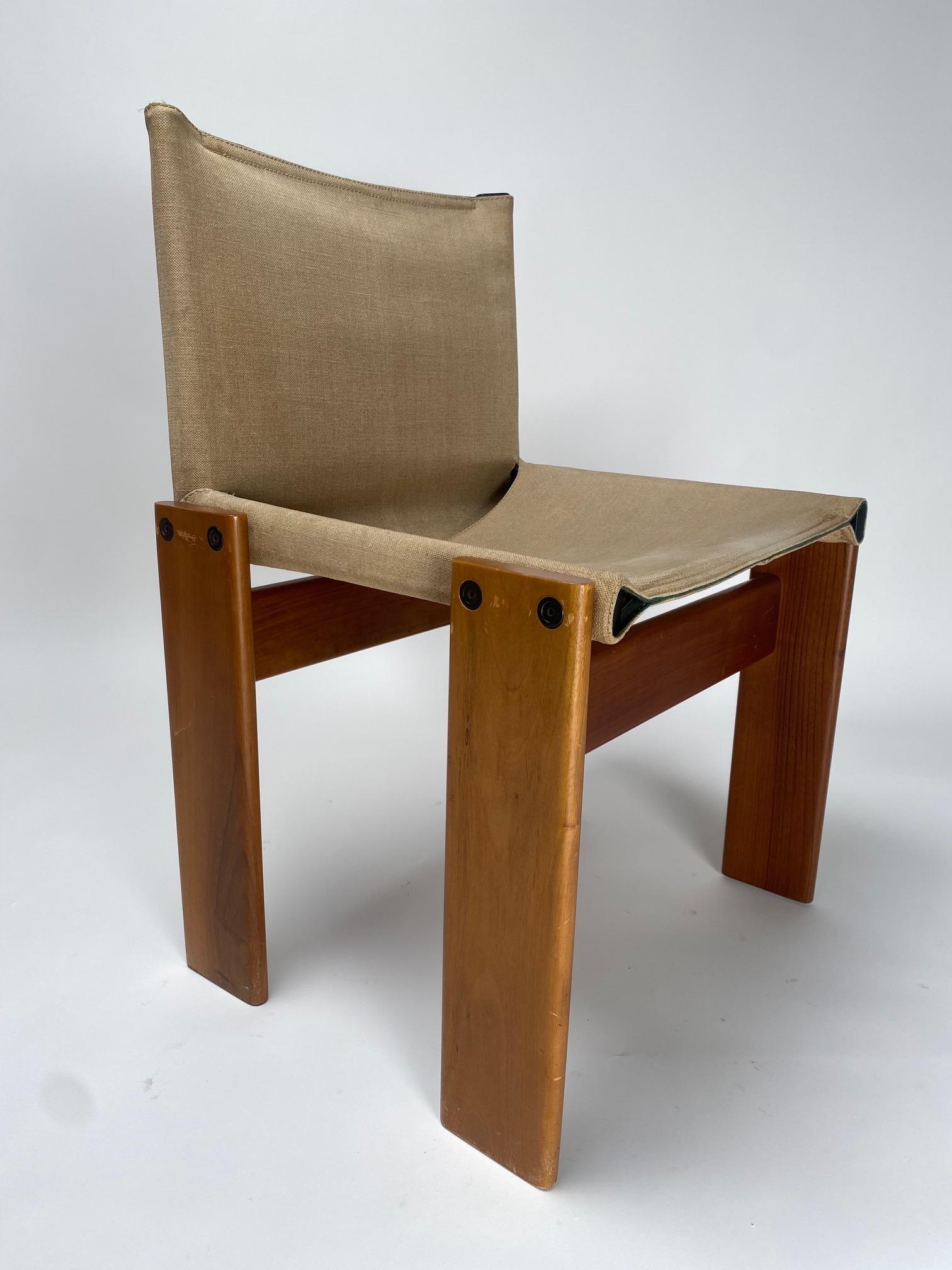 Cuir Ensemble de 6 chaises « Monk » d'Afra & Tobia Scarpa pour Molten, Italie 1974 en vente