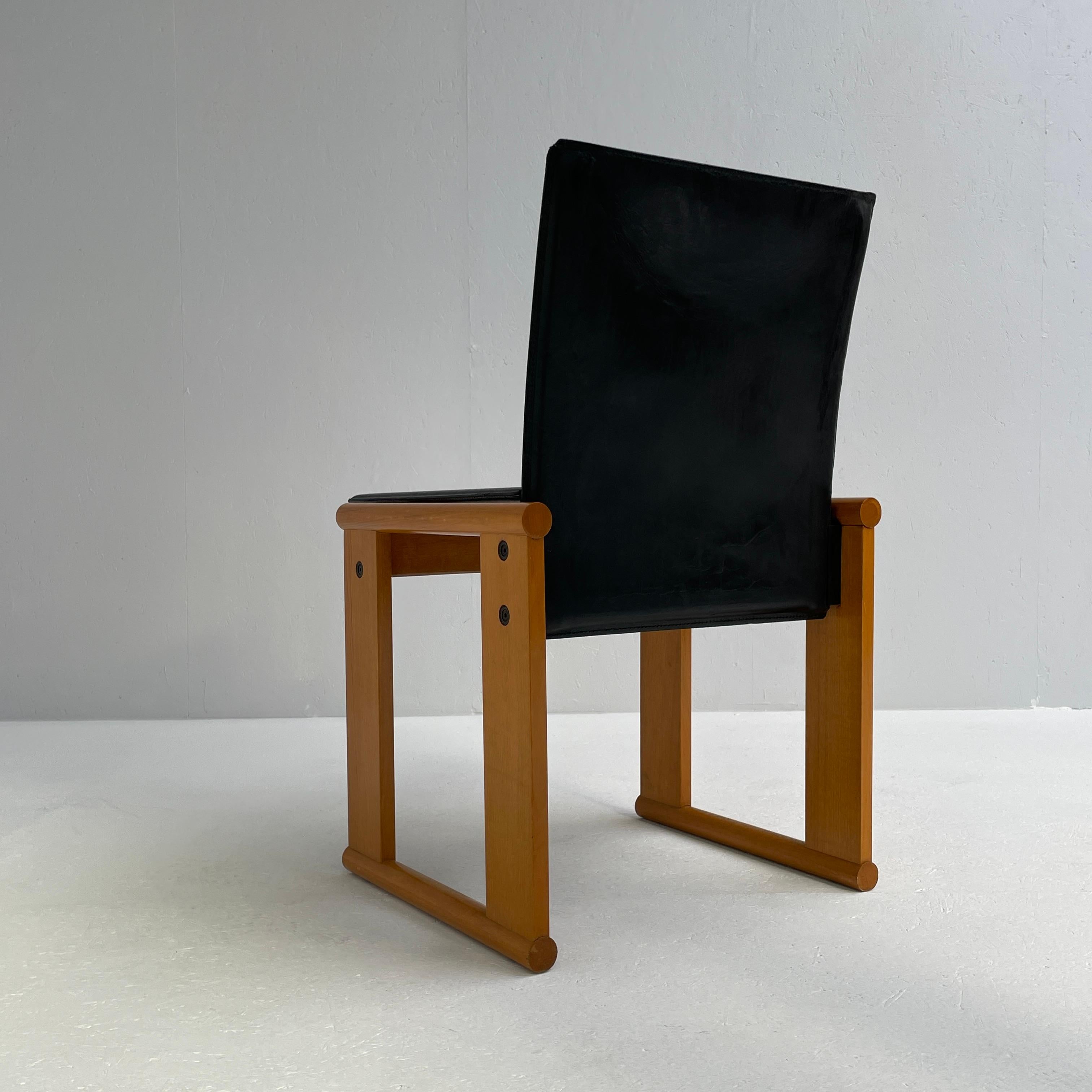 Set of 6 Monk chairs by Afra & Tobia Scarpa for Molteni, in black leather For Sale 9