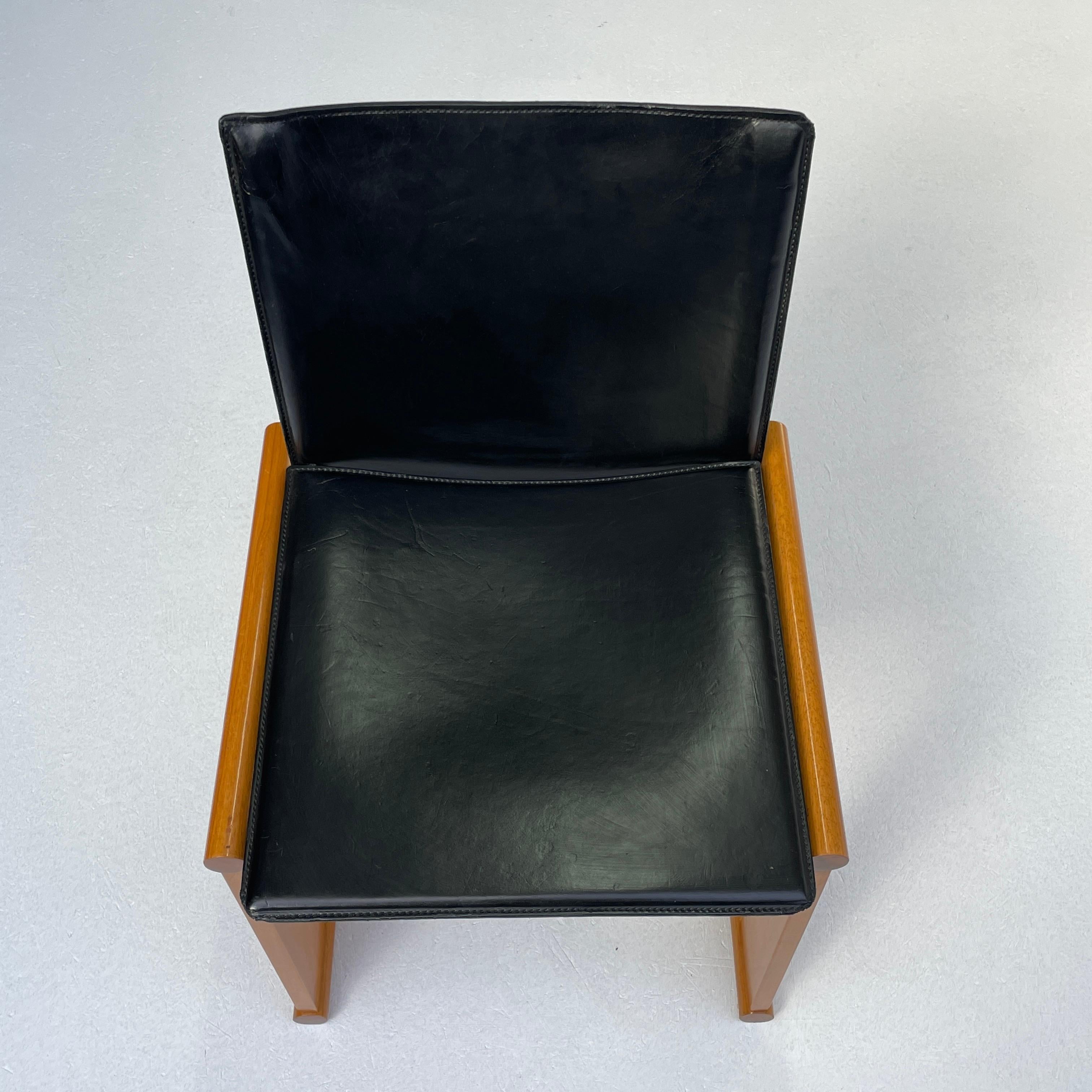 Set of 6 Monk chairs by Afra & Tobia Scarpa for Molteni, in black leather For Sale 4
