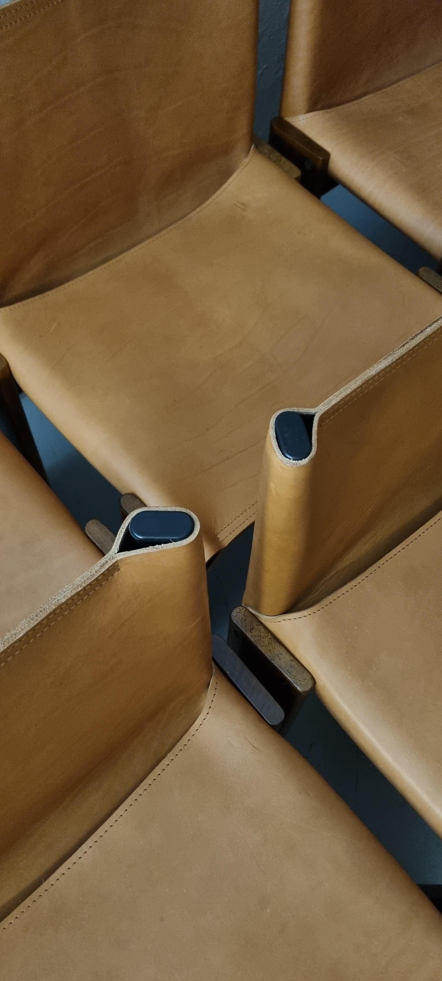 Set of 6 Monk chairs designed by Afra and Tobia Scarpa for Molteni 1974 en venta 5