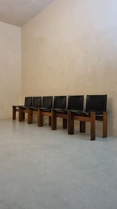 Juego de 6 sillas Monk diseñadas por Afra y Tobia Scarpa para Molteni 1974