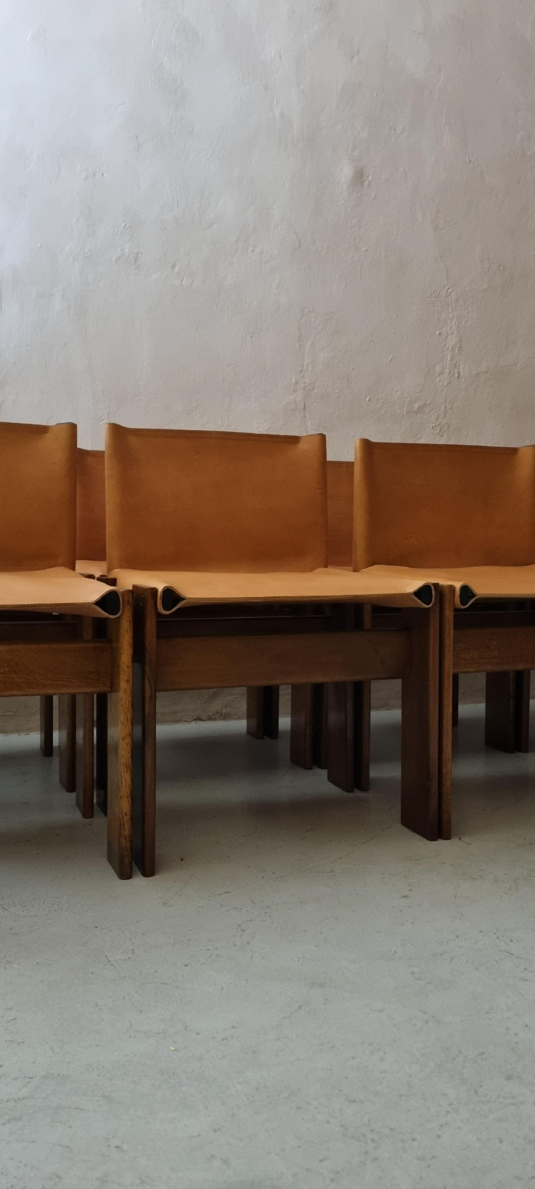 Set of 6 Monk chairs designed by Afra and Tobia Scarpa for Molteni 1974 en venta 2