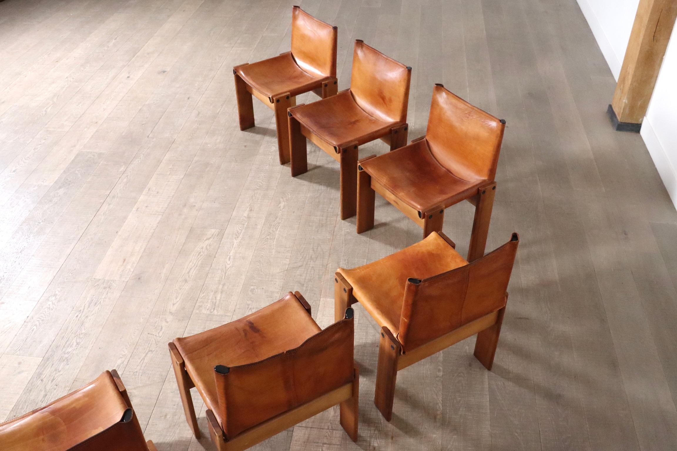 Set di 6 Sedie da Pranzo Monk di Afra & Tobia Scarpa per Molteni 1974 in vendita 7