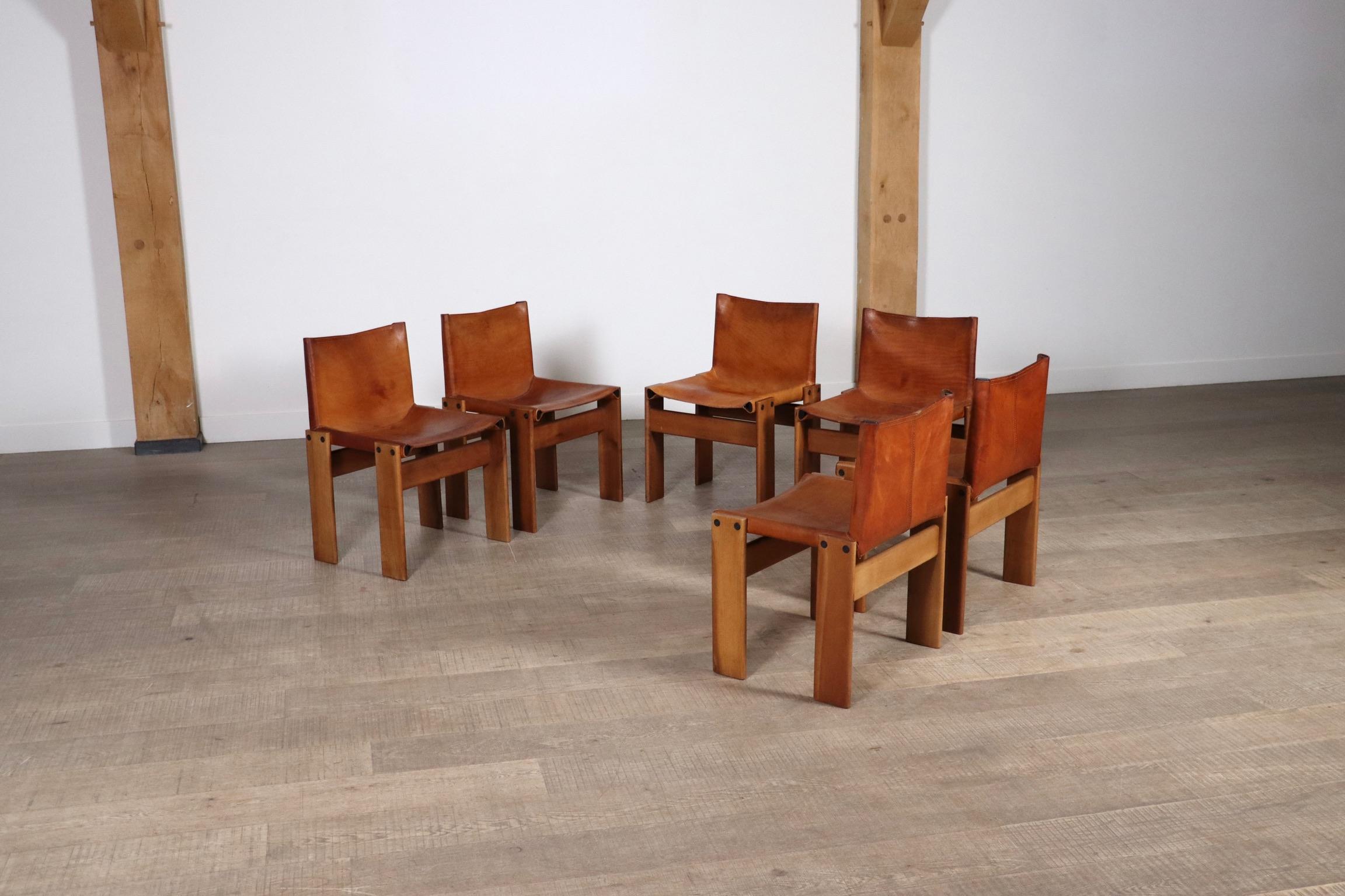 Set di 6 Sedie da Pranzo Monk di Afra & Tobia Scarpa per Molteni 1974 in vendita 9
