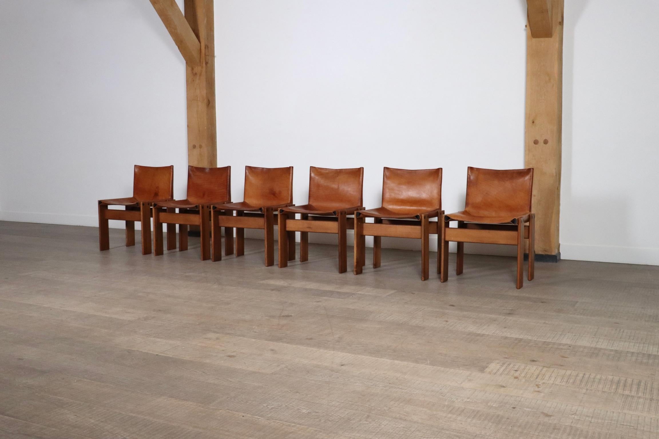 Set di 6 Sedie da Pranzo Monk di Afra & Tobia Scarpa per Molteni 1974 In condizioni buone in vendita a ABCOUDE, UT