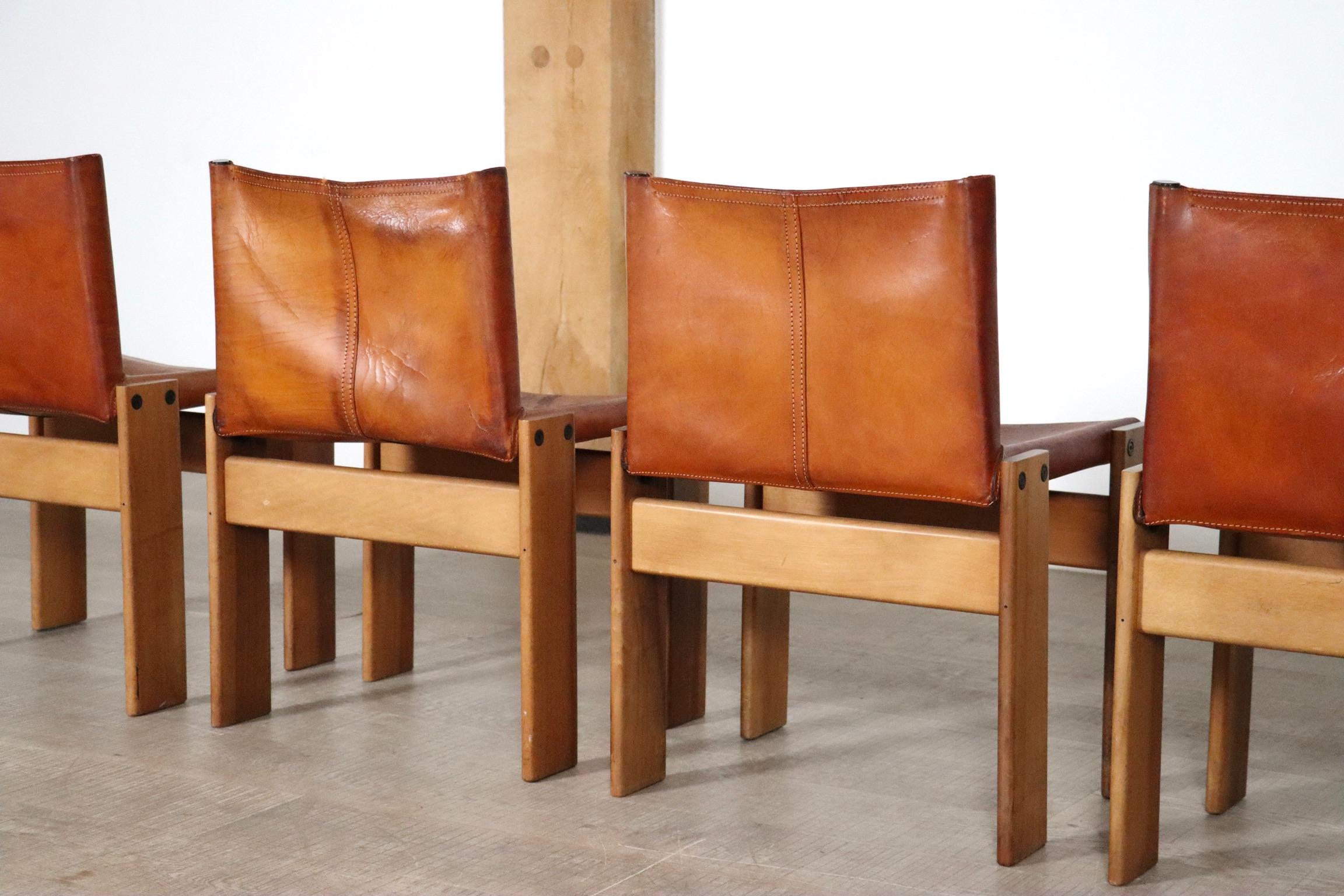 Set di 6 Sedie da Pranzo Monk di Afra & Tobia Scarpa per Molteni 1974 in vendita 3