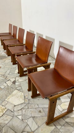 Set of 6 Monk Dining Chairs by Afra and Tobia Scarpa for Molteni, Italy, 1970s