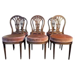 Set di 6 sedie "Montgolfière" in rovere stile Luigi XVI
