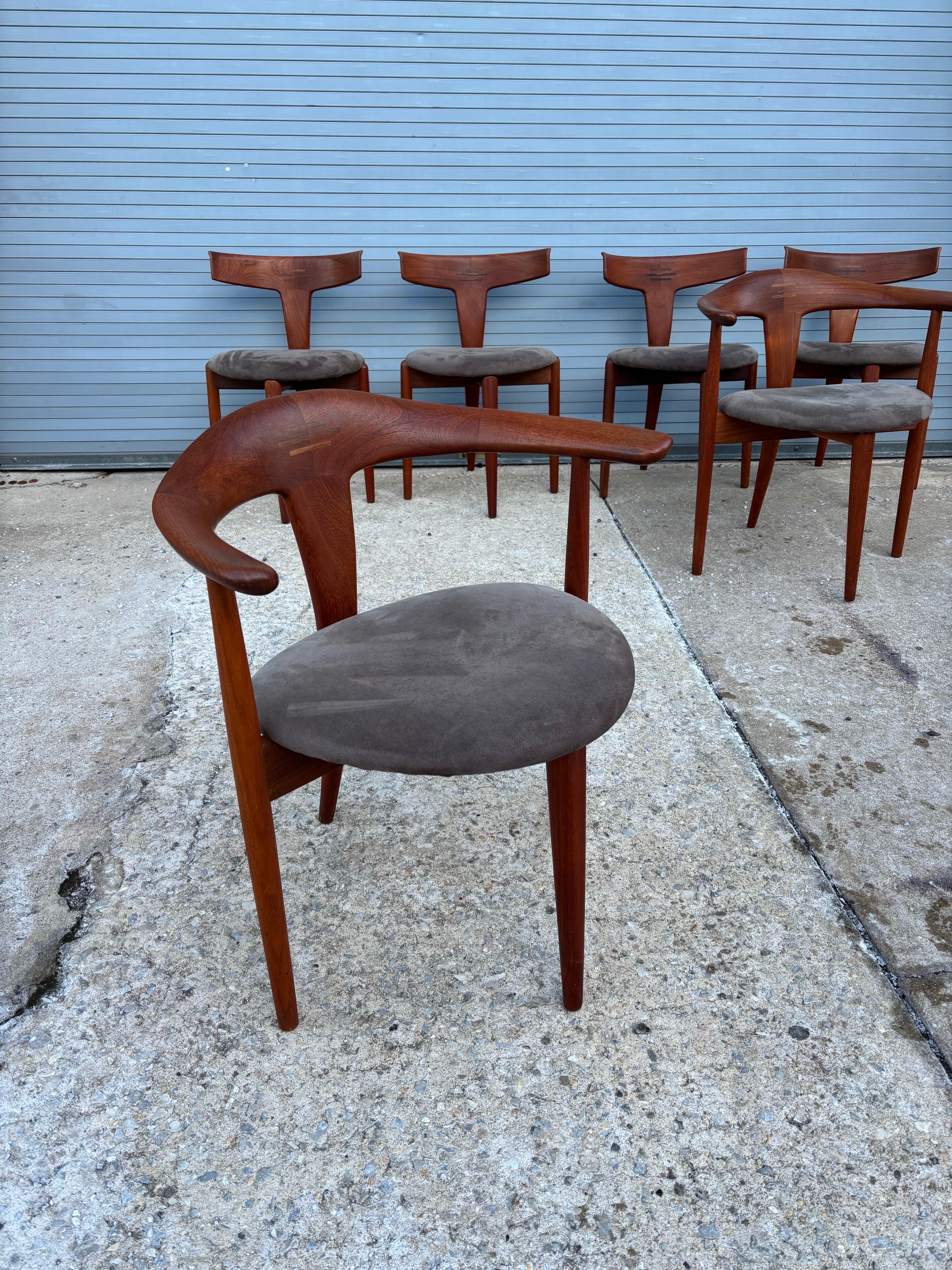 Set di 6 sedie da pranzo in teak Moreddi in vendita 9