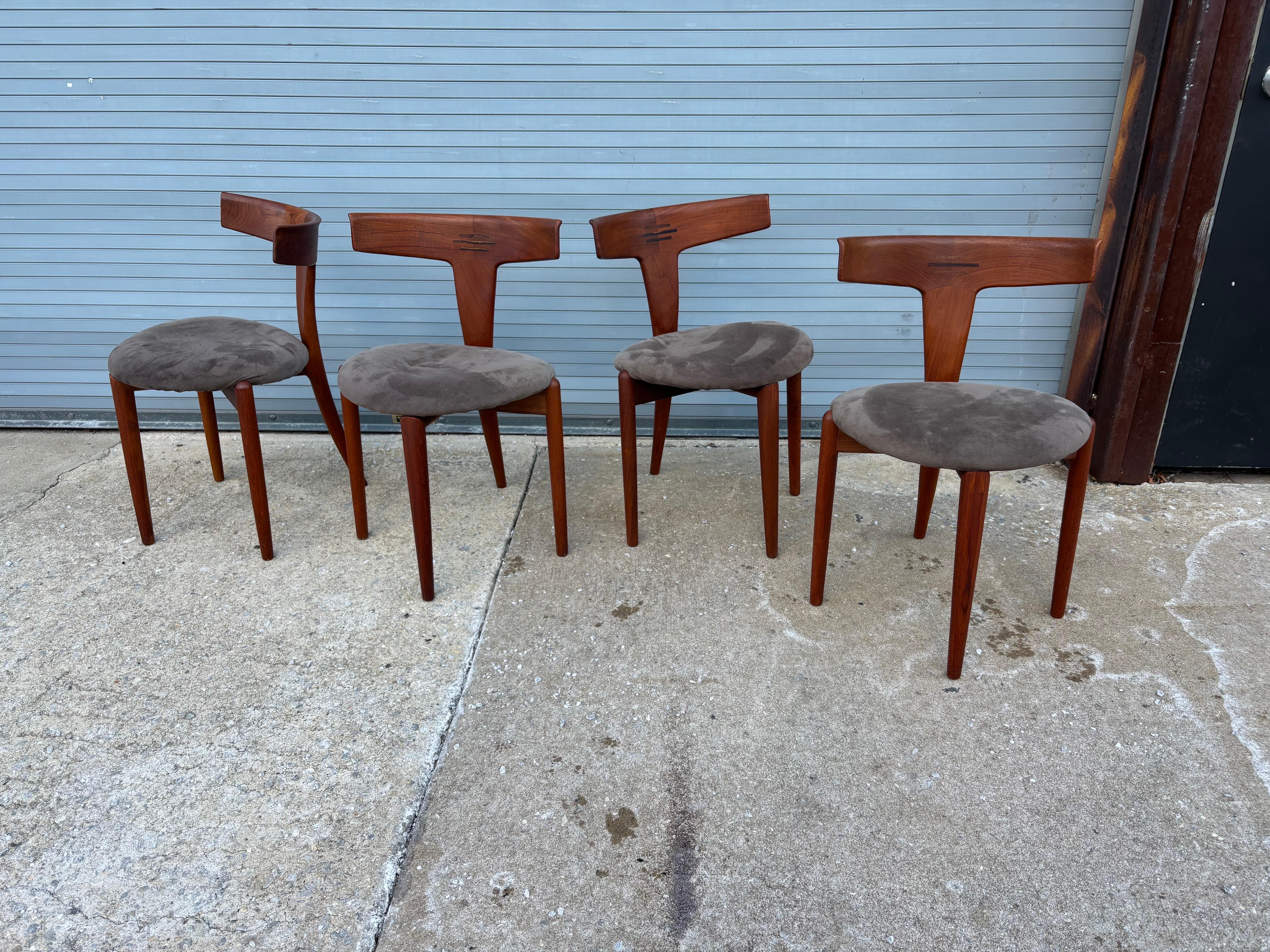 Teak Set di 6 sedie da pranzo in teak Moreddi in vendita