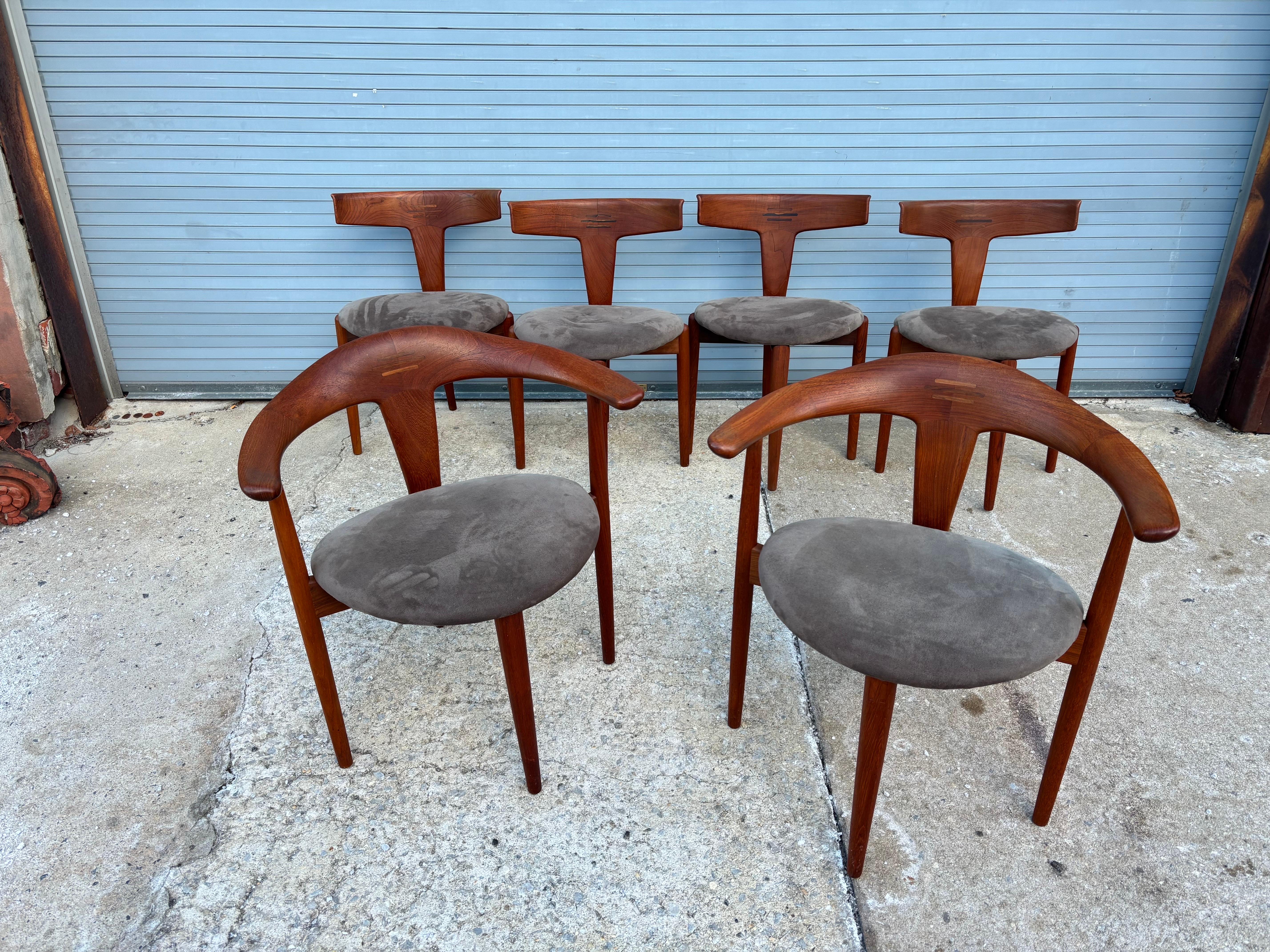 Set di 6 sedie da pranzo in teak Moreddi in vendita 2
