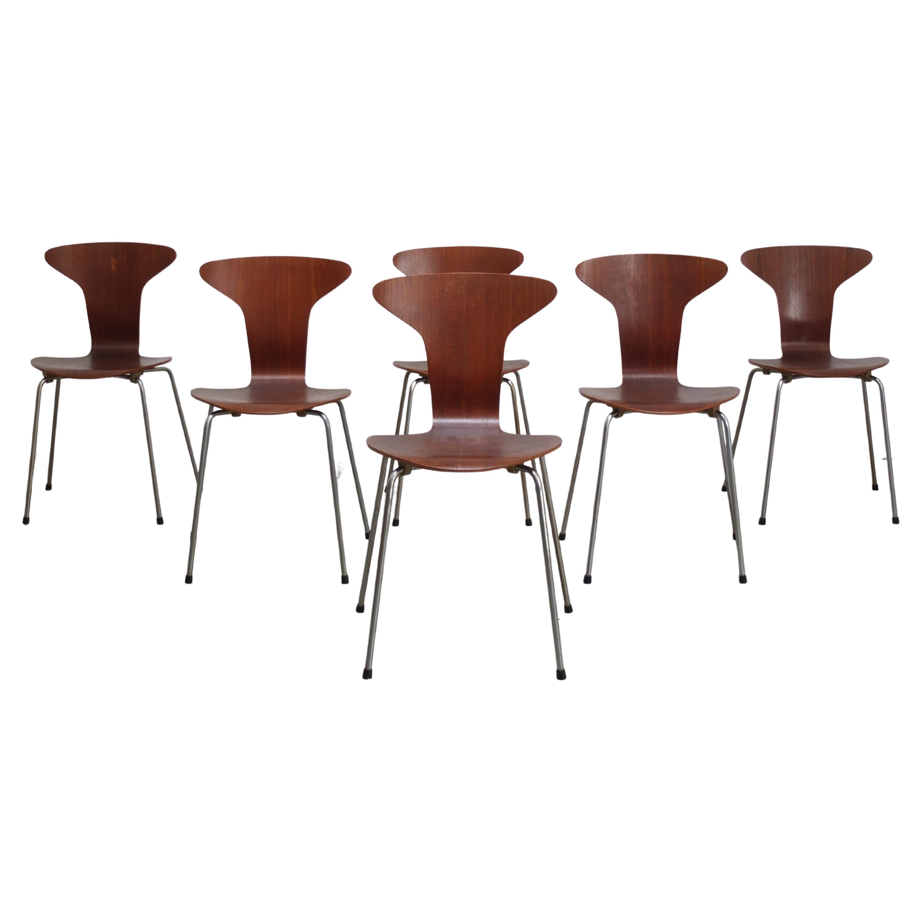 Ensemble de 6 chaises "Mosquito" par Arne Jacobsen pour Fritz Hansen, 1955