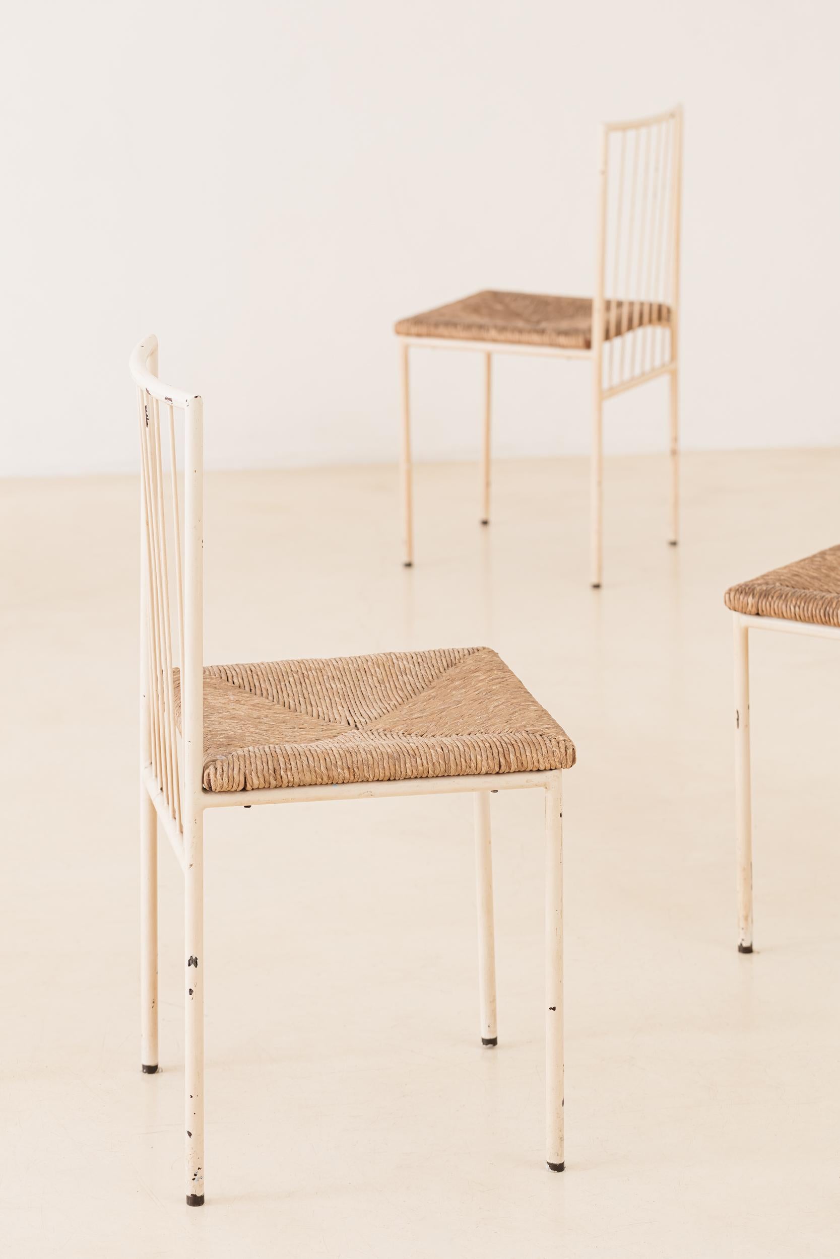 Mid-Century Modern Set of 6 mtf600 Chair, Geraldo de Barros, Unilabor, Brazilian Midcentury, 1960s For Sale