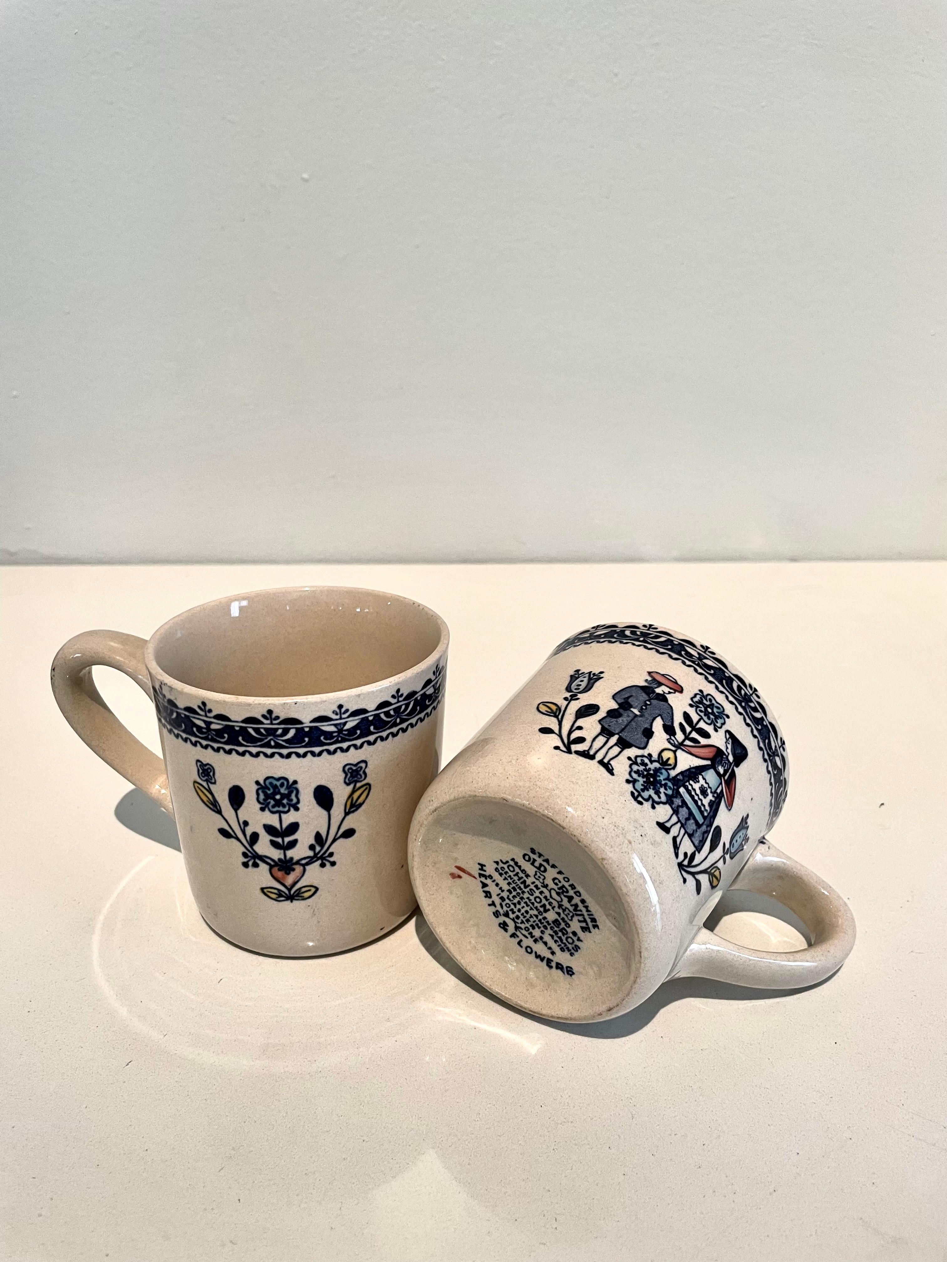 Hand-Crafted Set of 6 Mugs - Staffordshire Old Granite English 