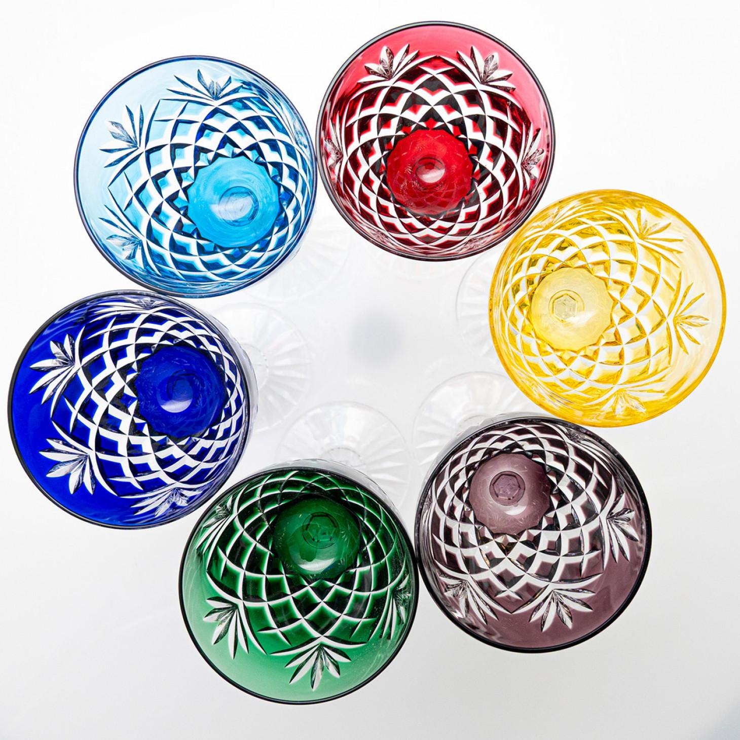 Satz von 6 mehrfarbigen Eiskristallgläsern von Sèvres, Frankreich (Sonstiges) im Angebot