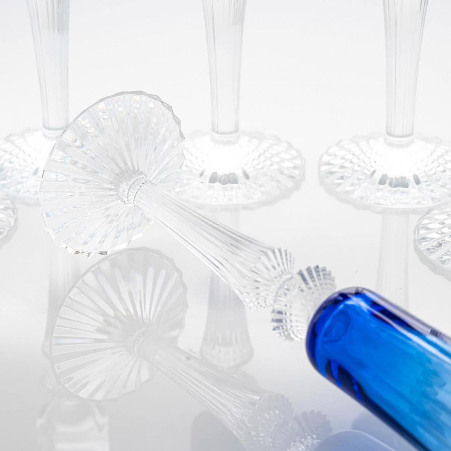 Francese Set di 6 flauti da champagne multicolore Baccarat Mille Nuits, Francia in vendita