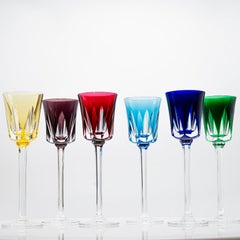 Ensemble de 6 verres en cristal multicolore, Segovie Couleurs by Sèvres, France