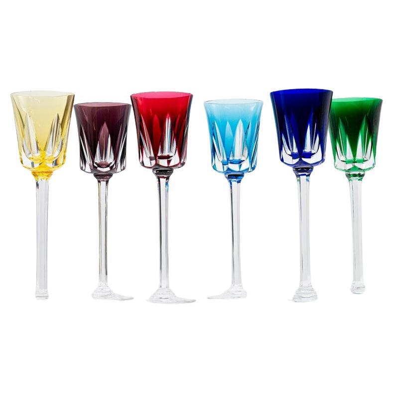 Ensemble de 6 verres en cristal multicolore, Segovie Couleurs by Sèvres, France