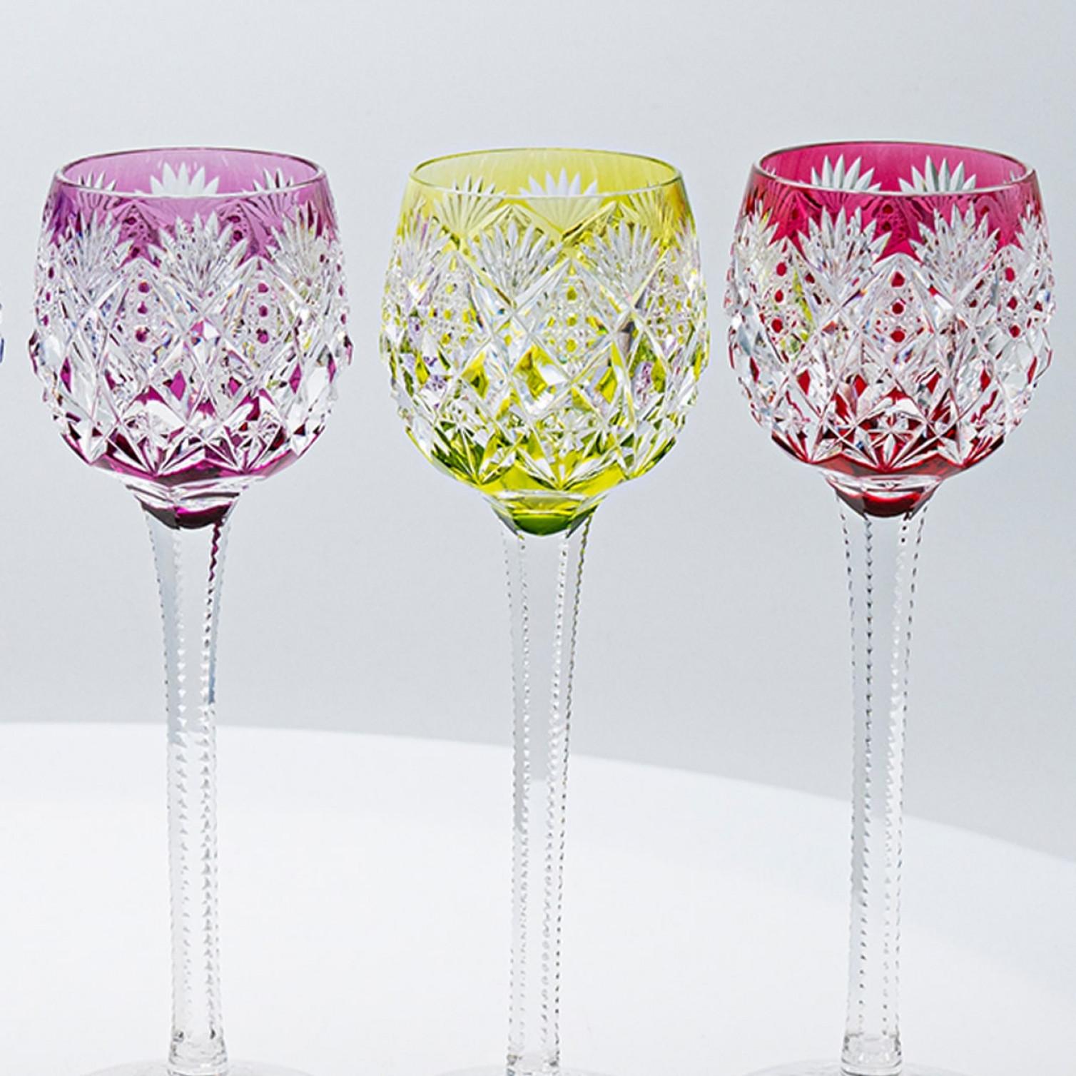 Set of 6 Multicolor St Louis Florence Crystal Glasses, France 1967 Francés en venta