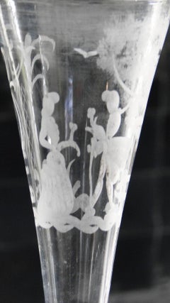 Set of 6 Murano Champagne Flutes 20th Century Glass Blown