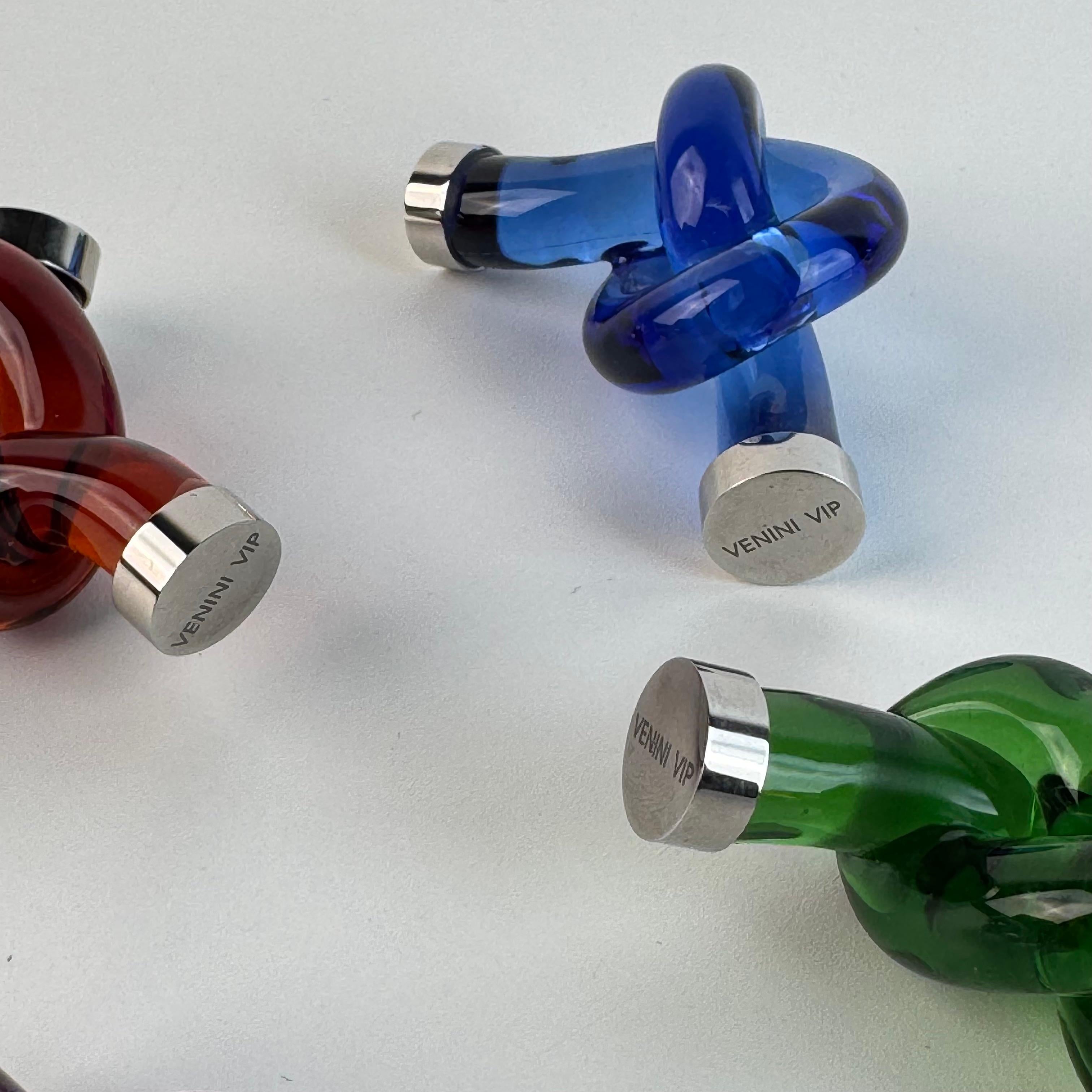 Set of 6 Murano Glass Placeholders by Venini VIP, 1990s — Original Box im Angebot 5