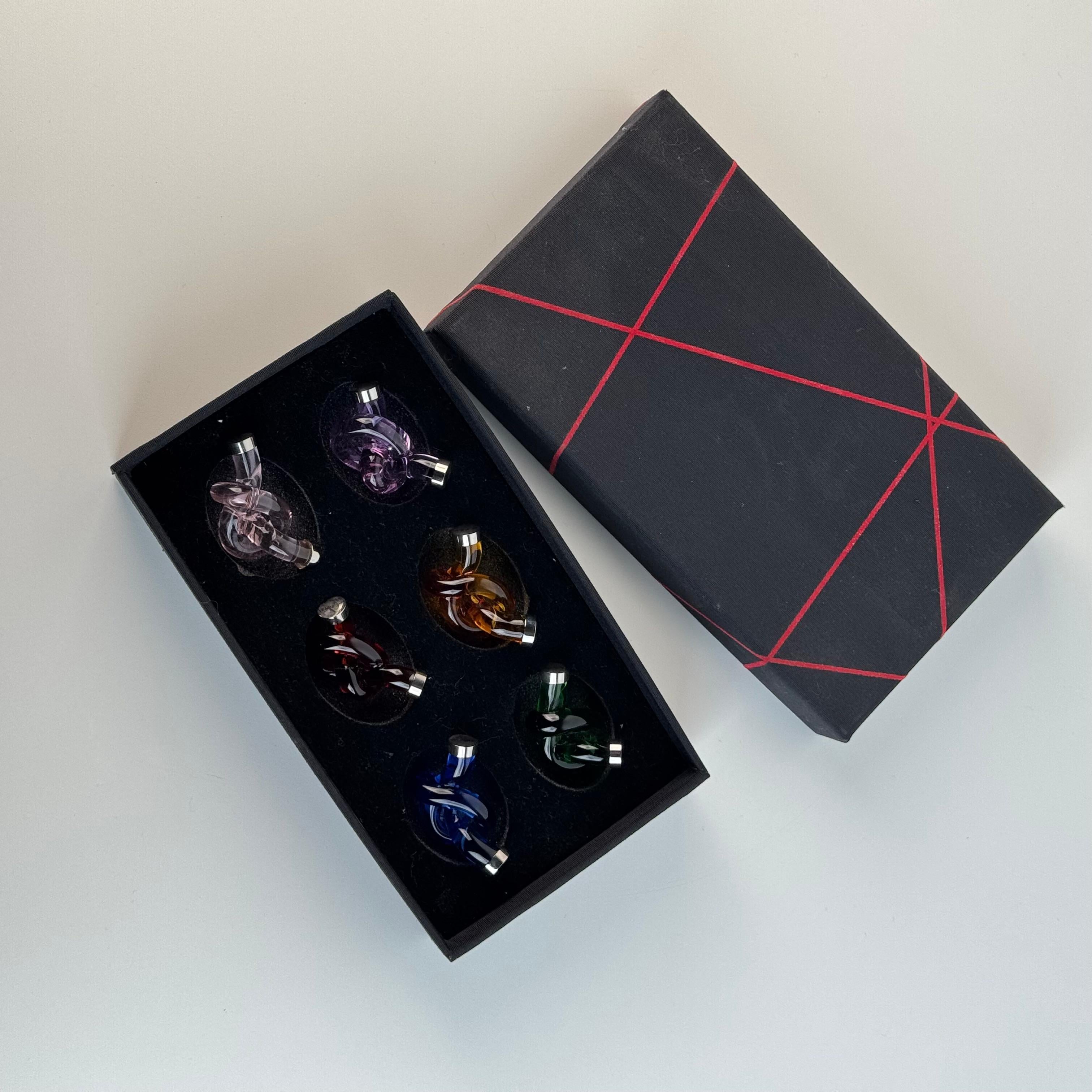 Set of 6 Murano Glass Placeholders by Venini VIP, 1990s — Original Box im Angebot 7