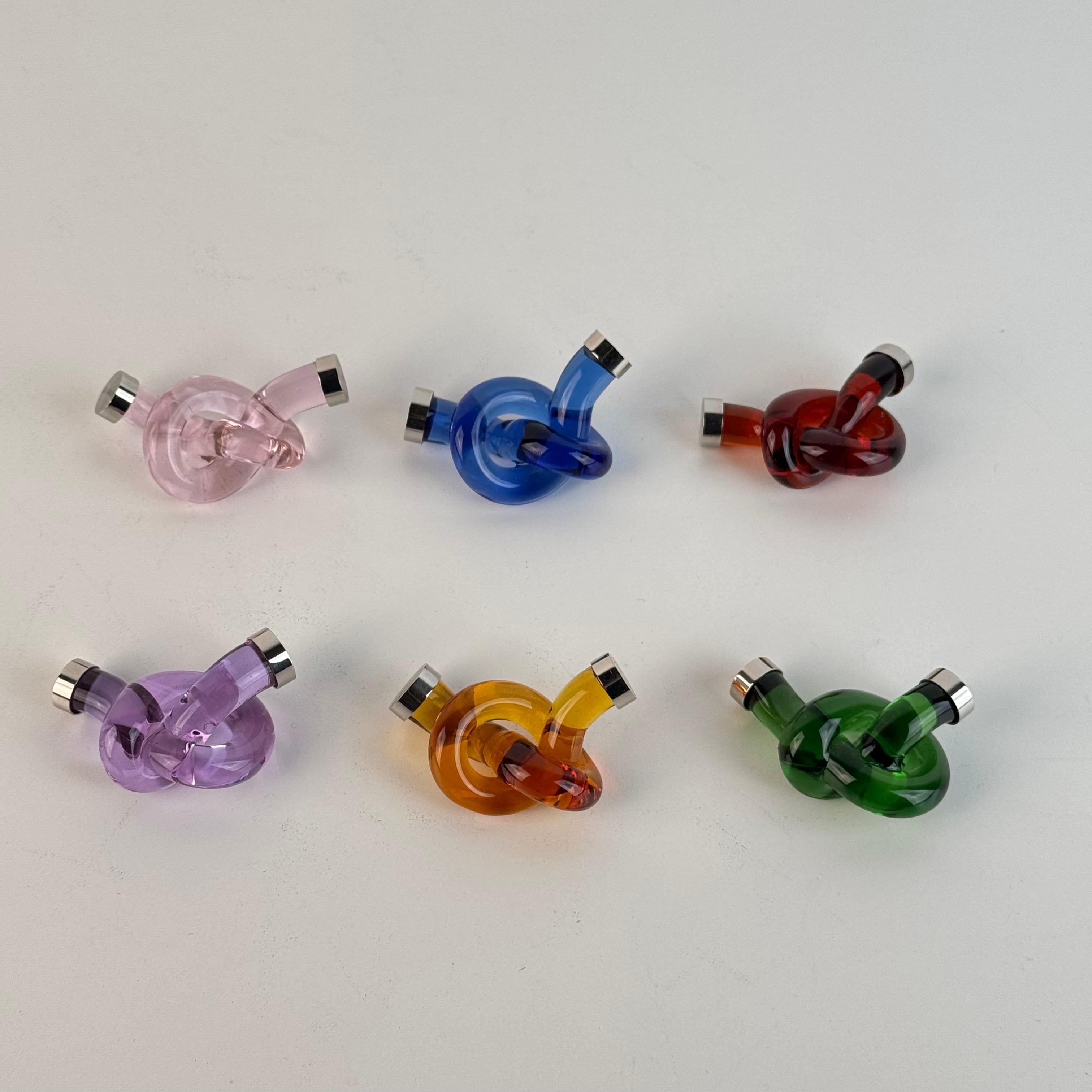 Set of 6 Murano Glass Placeholders by Venini VIP, 1990s — Original Box (Ende des 20. Jahrhunderts) im Angebot