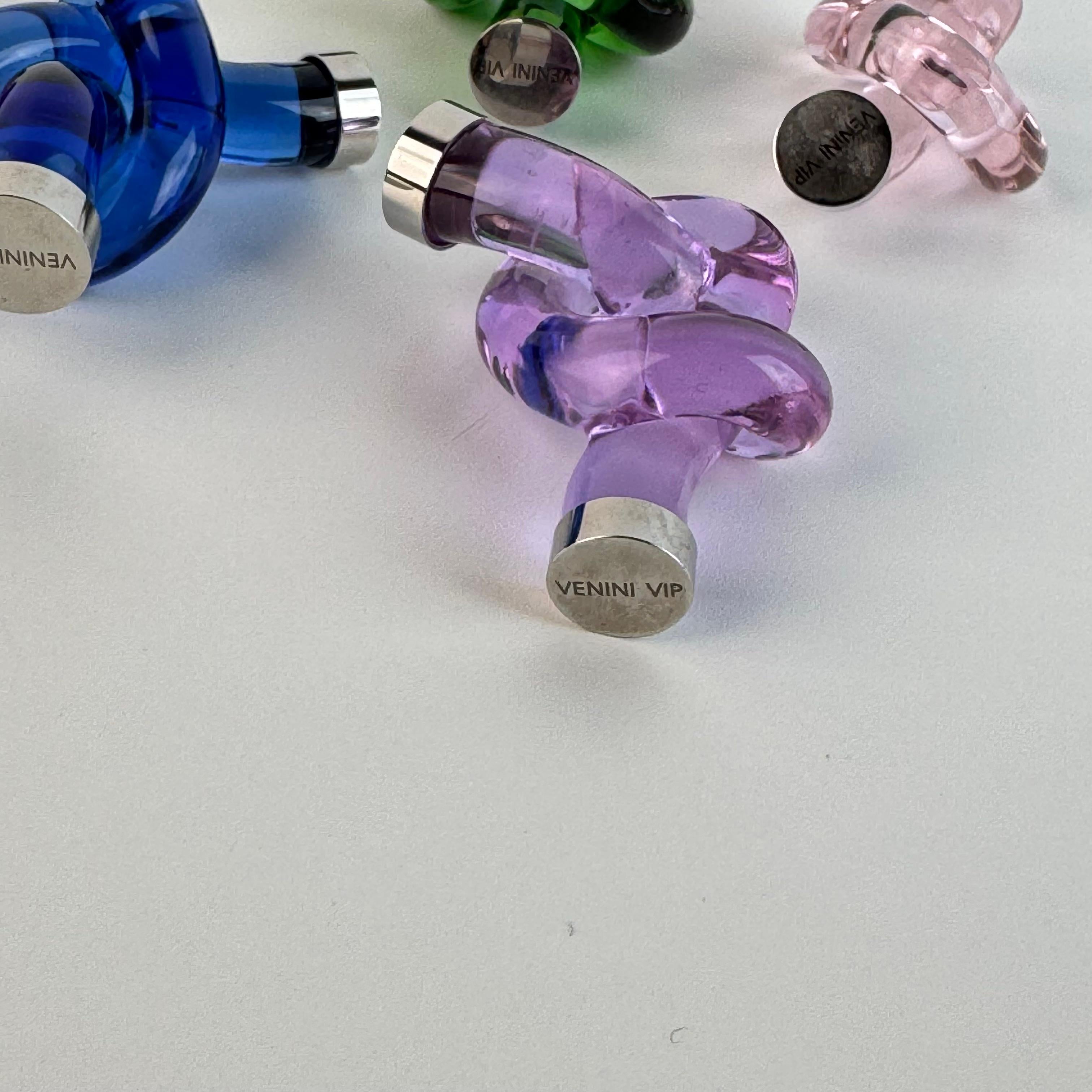 Set of 6 Murano Glass Placeholders by Venini VIP, 1990s — Original Box im Angebot 1