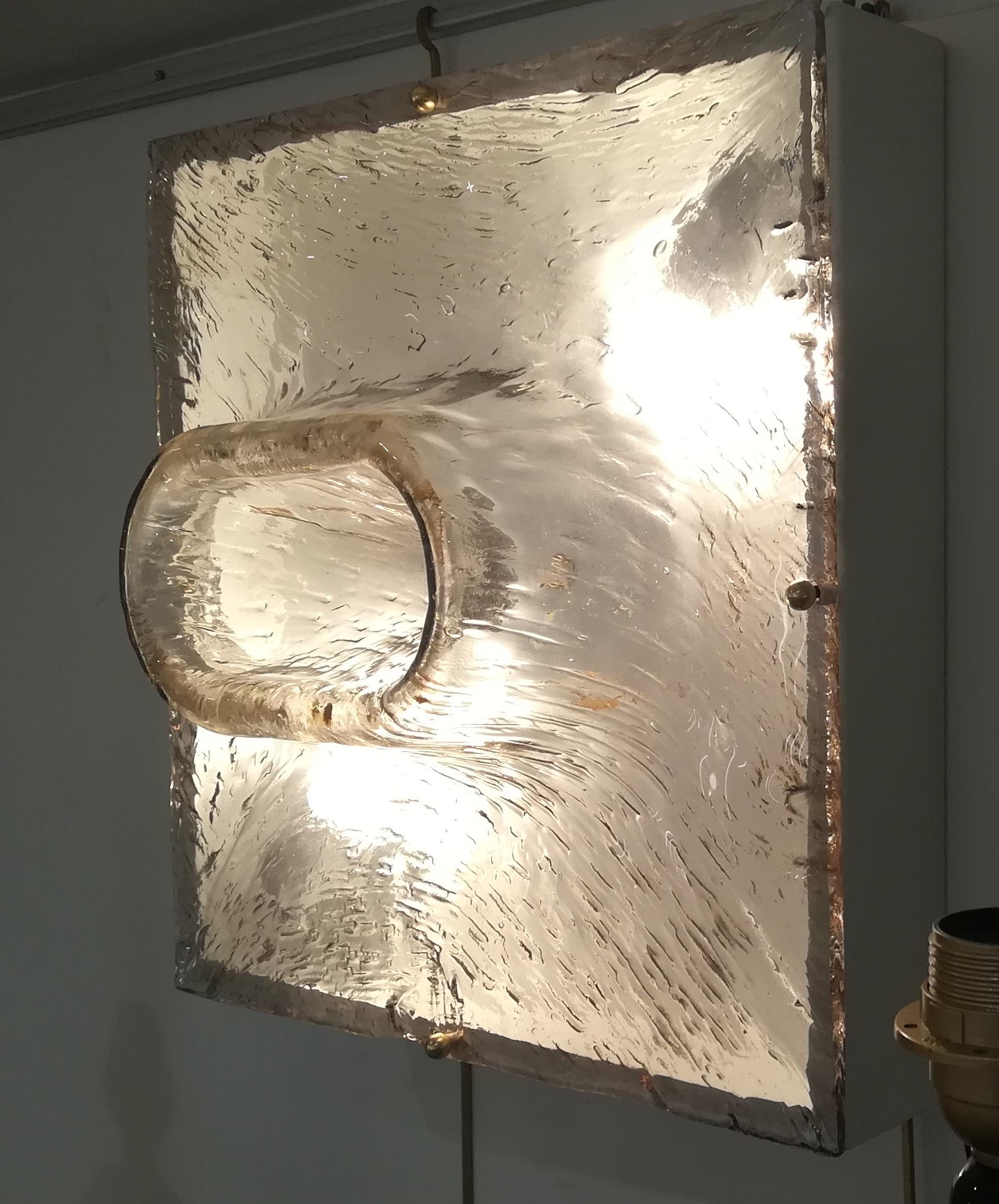 Set di 6 lampade in vetro di Murano su scatola di metallo in vendita 2