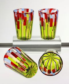 Murano Glasbecher, Blühendes Feld mit Mohn und Lavendel, Stückpreis