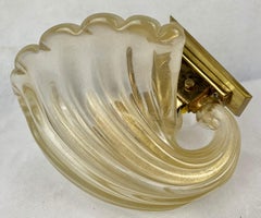 Ensemble de six appliques murales en Aventurine de Murano soufflée et mouchetée d'or