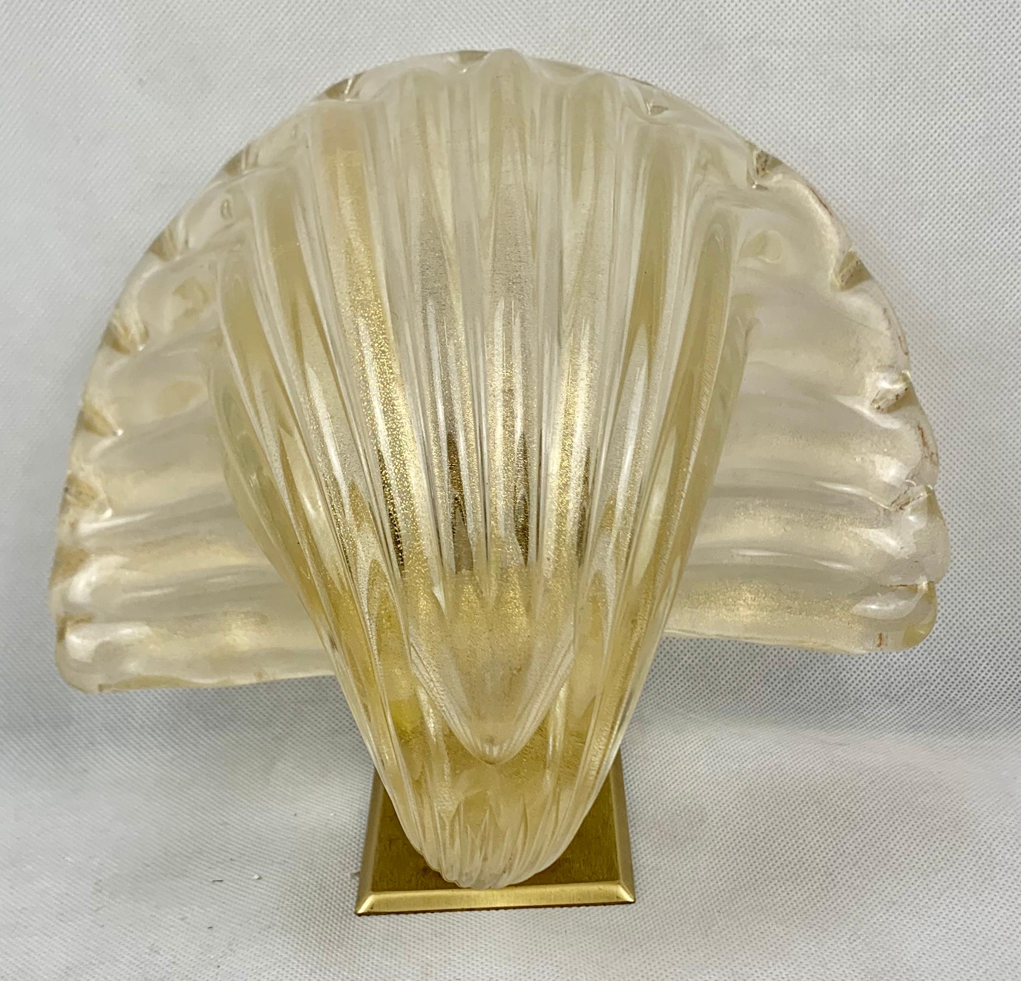 Murano Aventurine Gold Flecked Blown Wall Sconces-Set of Six  In Good Condition In West Palm Beach, FL