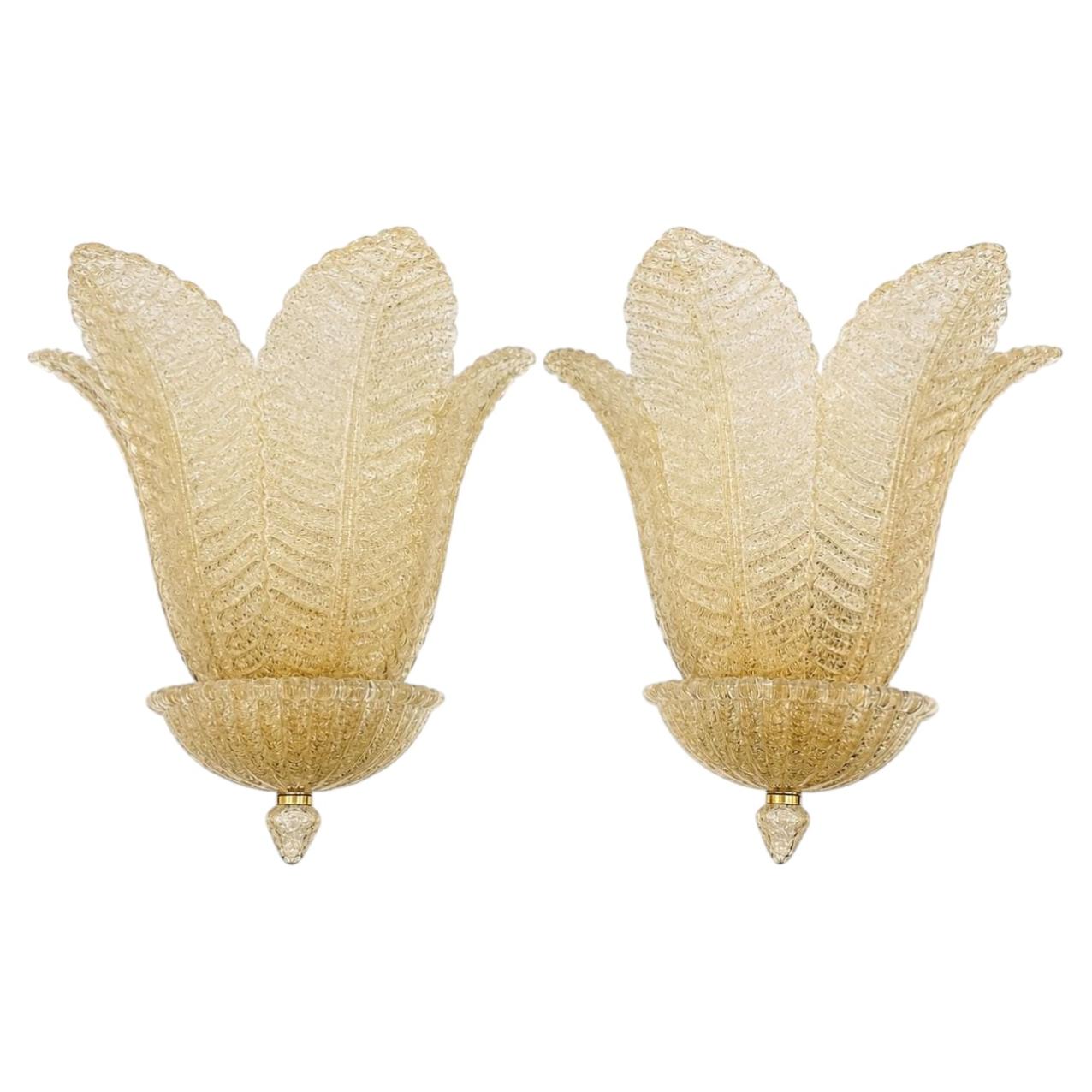 Set of 6 Murano Sconces. Sold in pairs