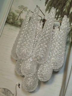 Set of 6 Murano Wall Lights with Crystal Prisms in Drop Form
