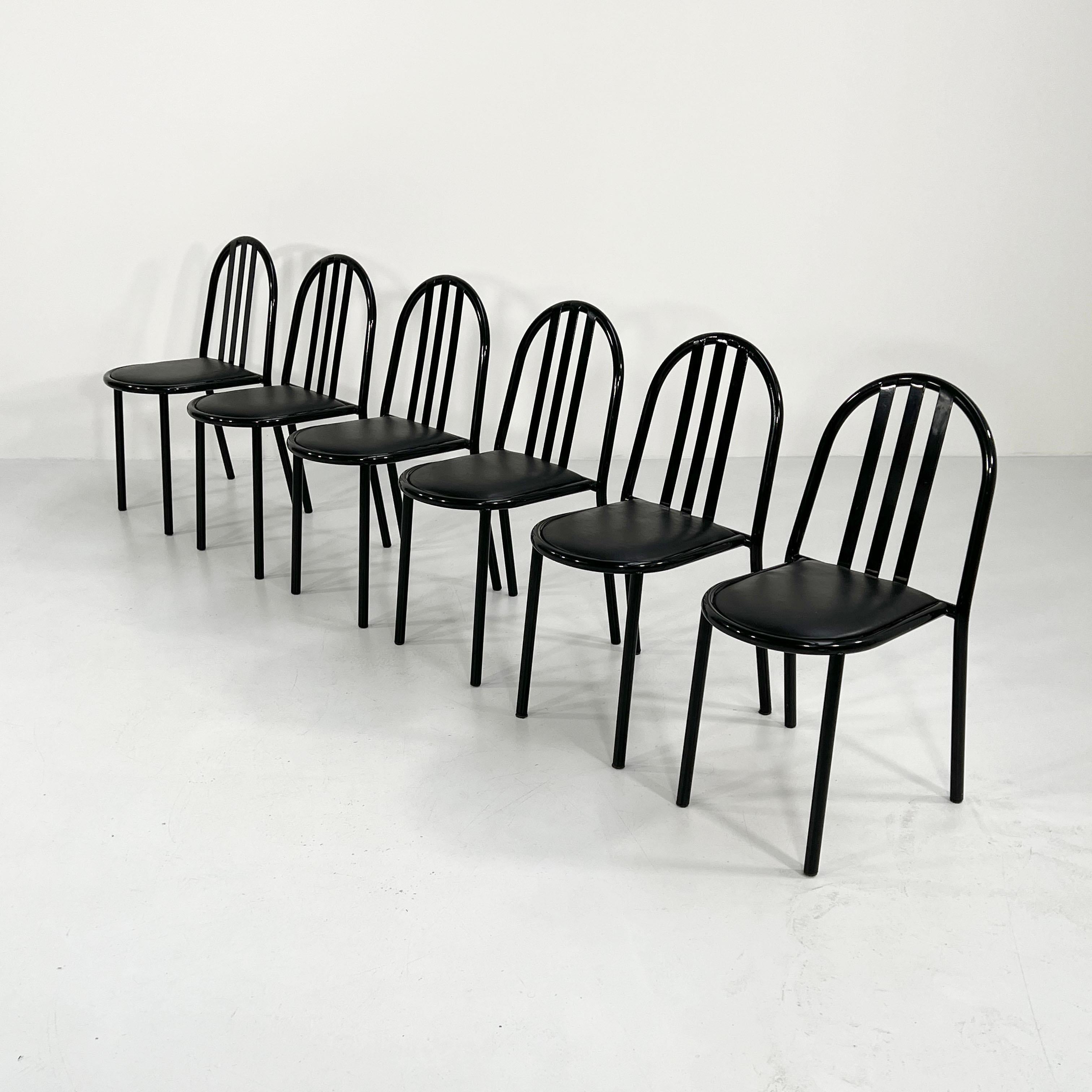 Mid-Century Modern Set of 6 N. 222 Dining Chairs by Robert Mallet-Stevens for Pallucco, 1980s