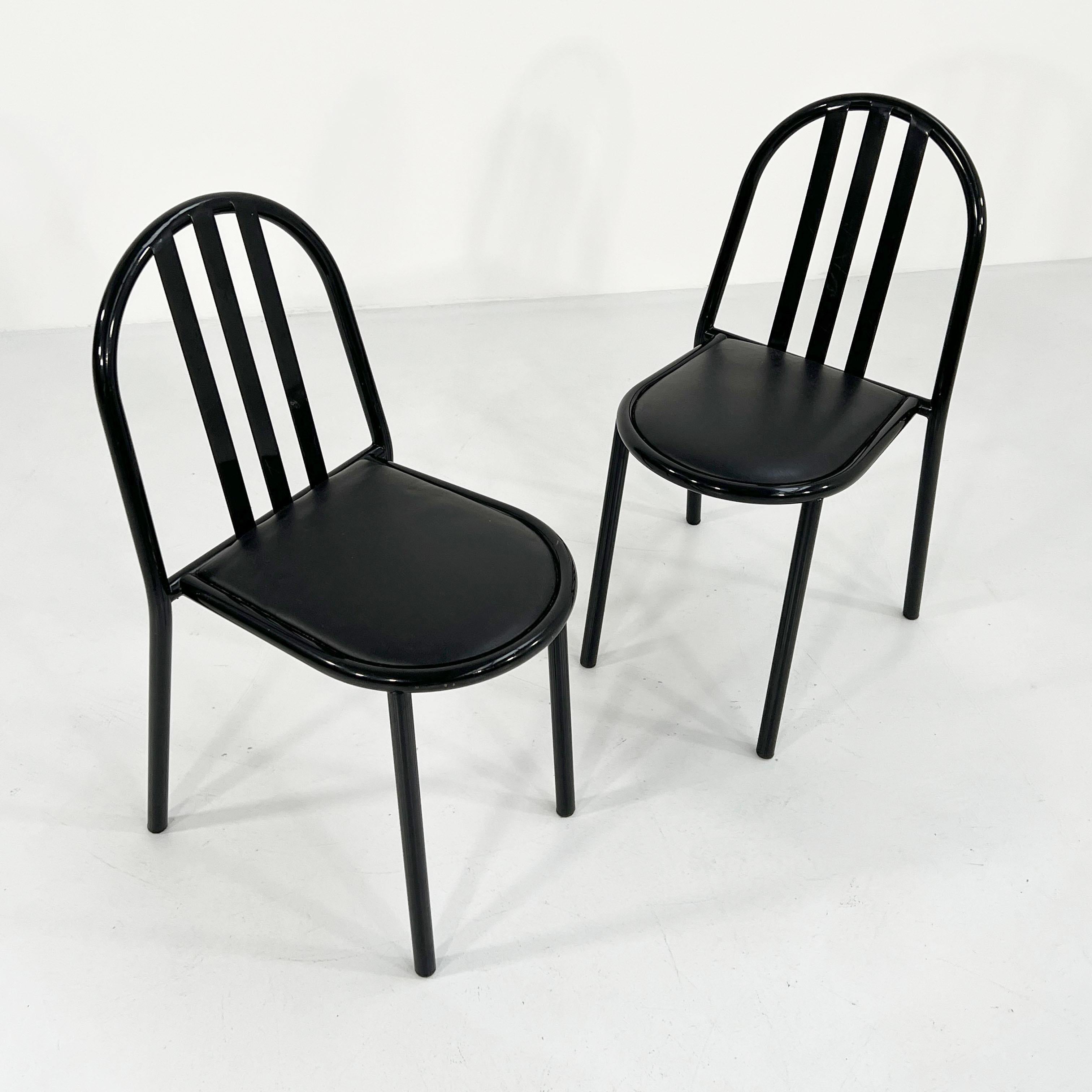 Metal Set of 6 N. 222 Dining Chairs by Robert Mallet-Stevens for Pallucco, 1980s