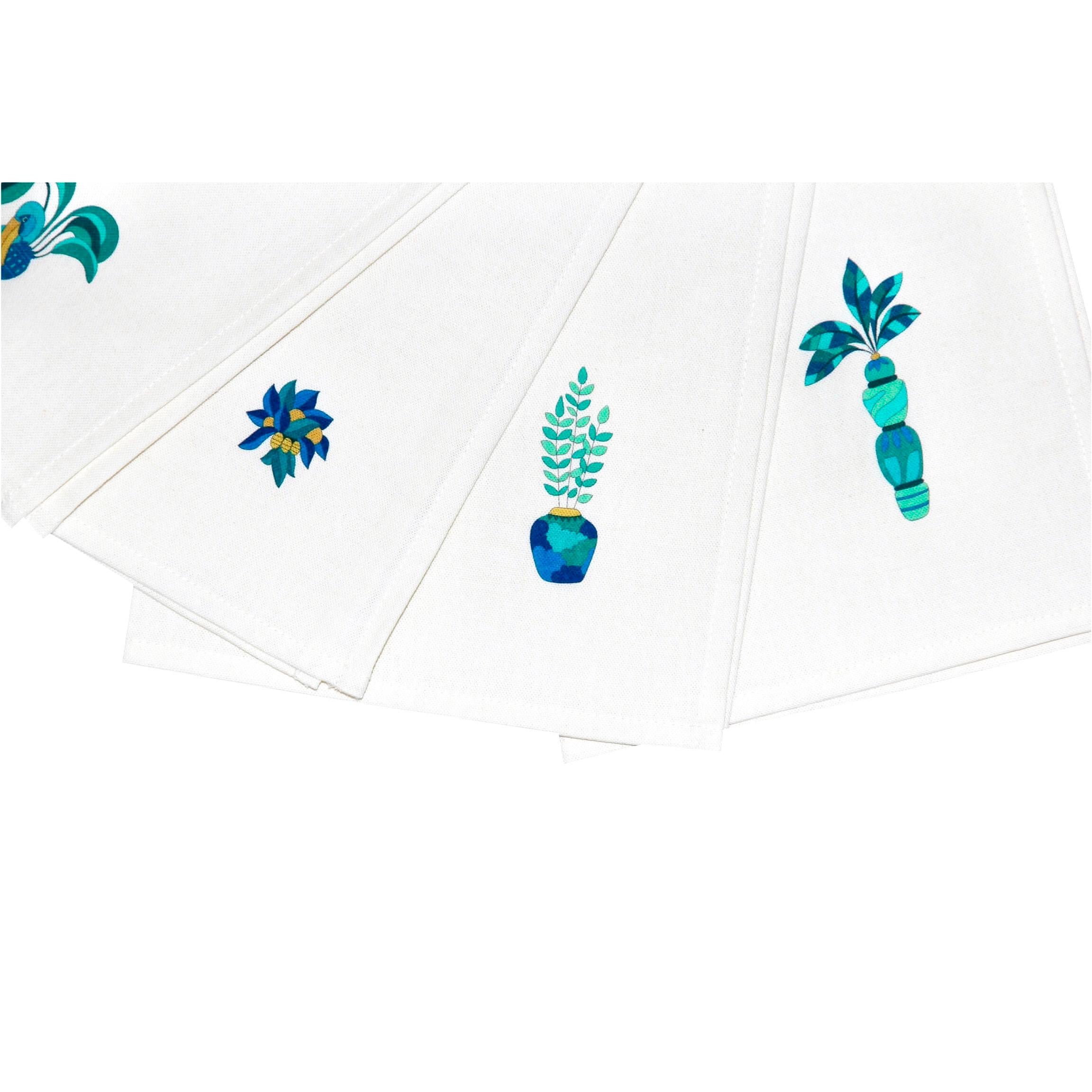 Set of 6 Napkins, Blue Baba by Alto Duo In New Condition For Sale In Saint-Sauveur, FR