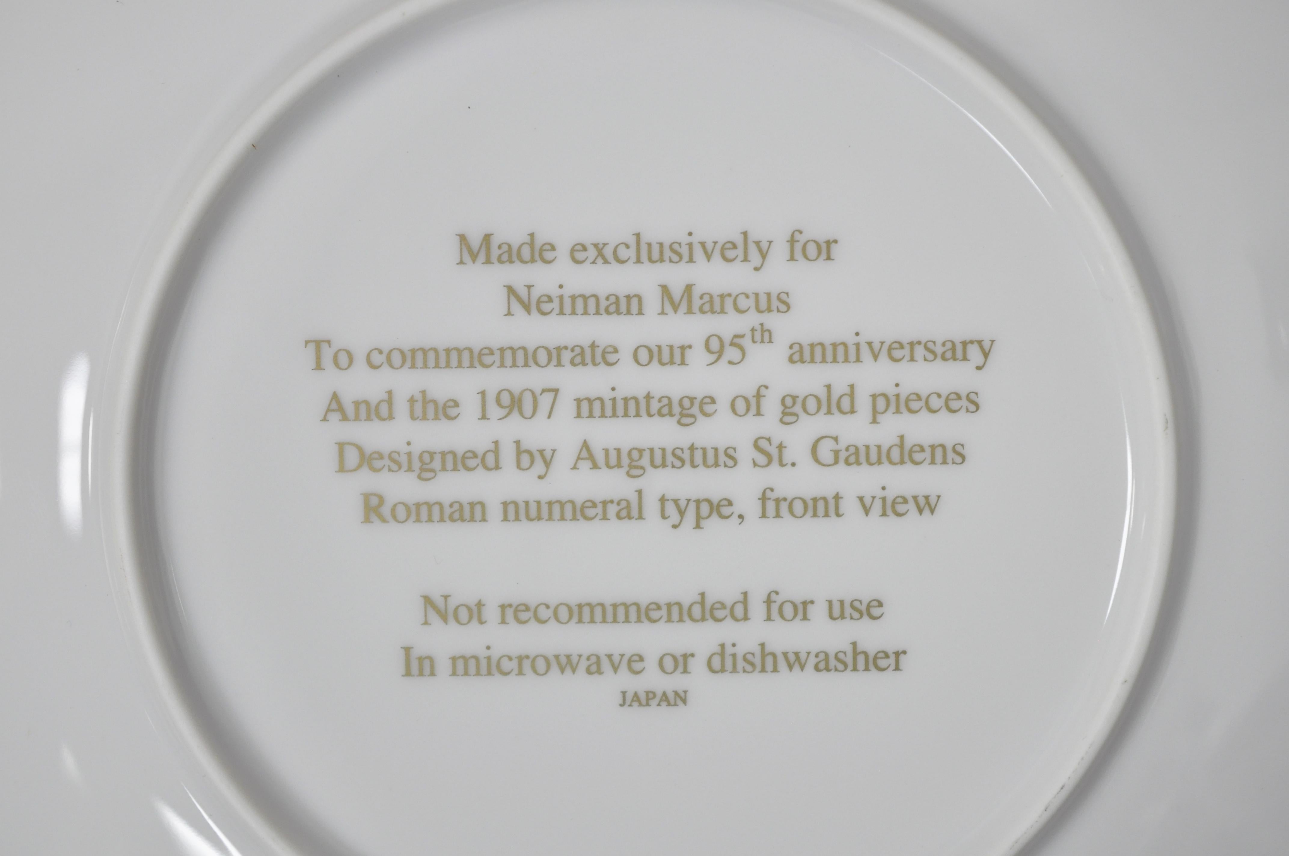 Set of 6 Neiman Marcus 95th Anniversary 1907 Gold Mintage Dessert Plates 1