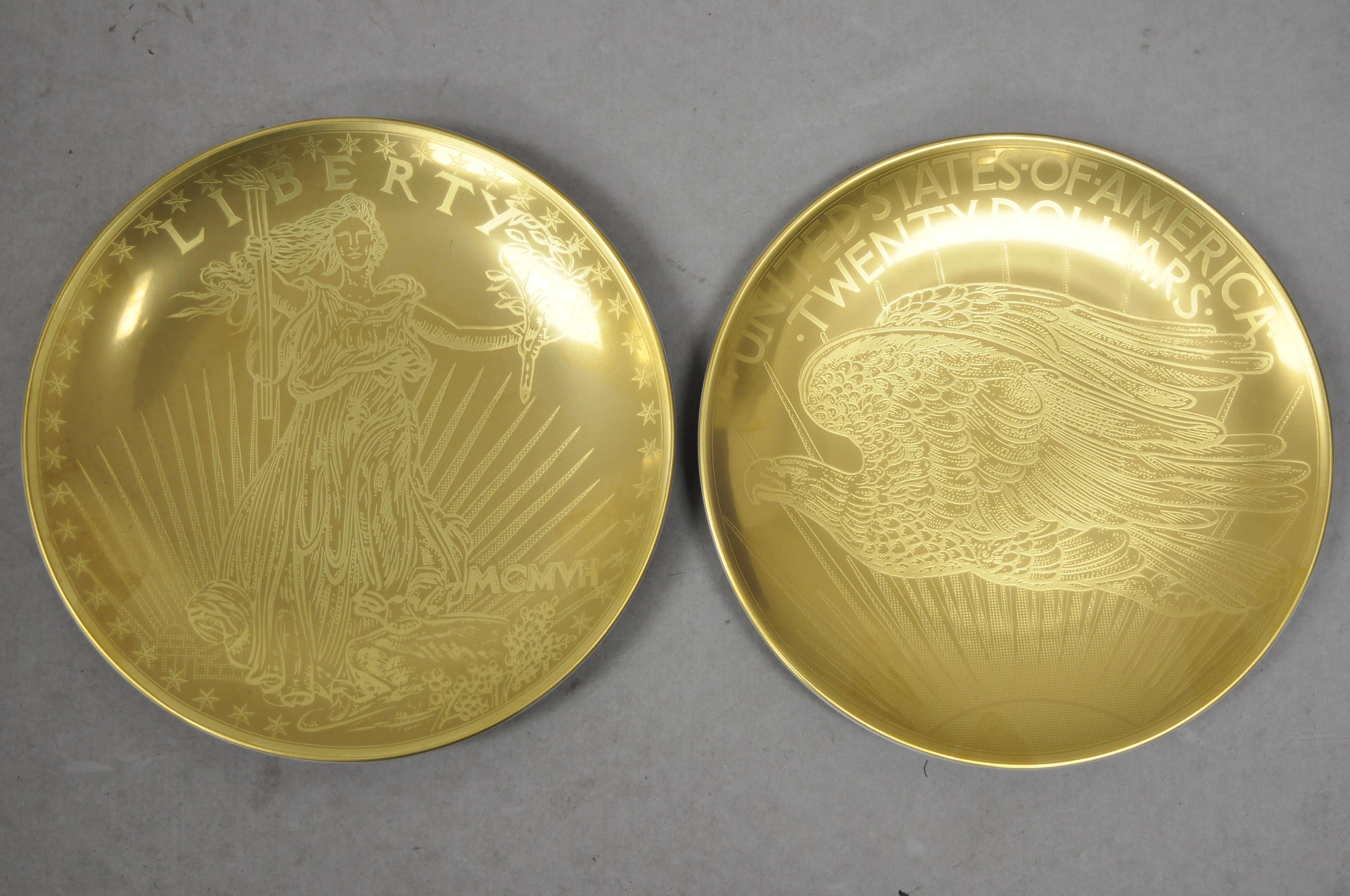 Set of 6 Neiman Marcus 95th Anniversary 1907 Gold Mintage Dessert Plates In Good Condition In Philadelphia, PA